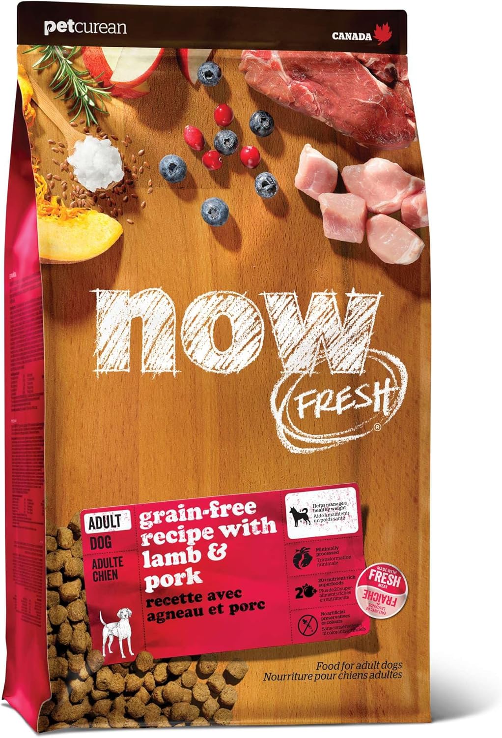 Now Fresh Grain-Free, Dry Dog Food, Red Meat Lamb and Pork Adult Recipe, All Breed Size, 3.5 lb Bag Now Fresh Grain-Free, Dry Dog Food, Red Meat Lamb and Pork Adult Recipe, All Breed Size, 3.5 lb Bag