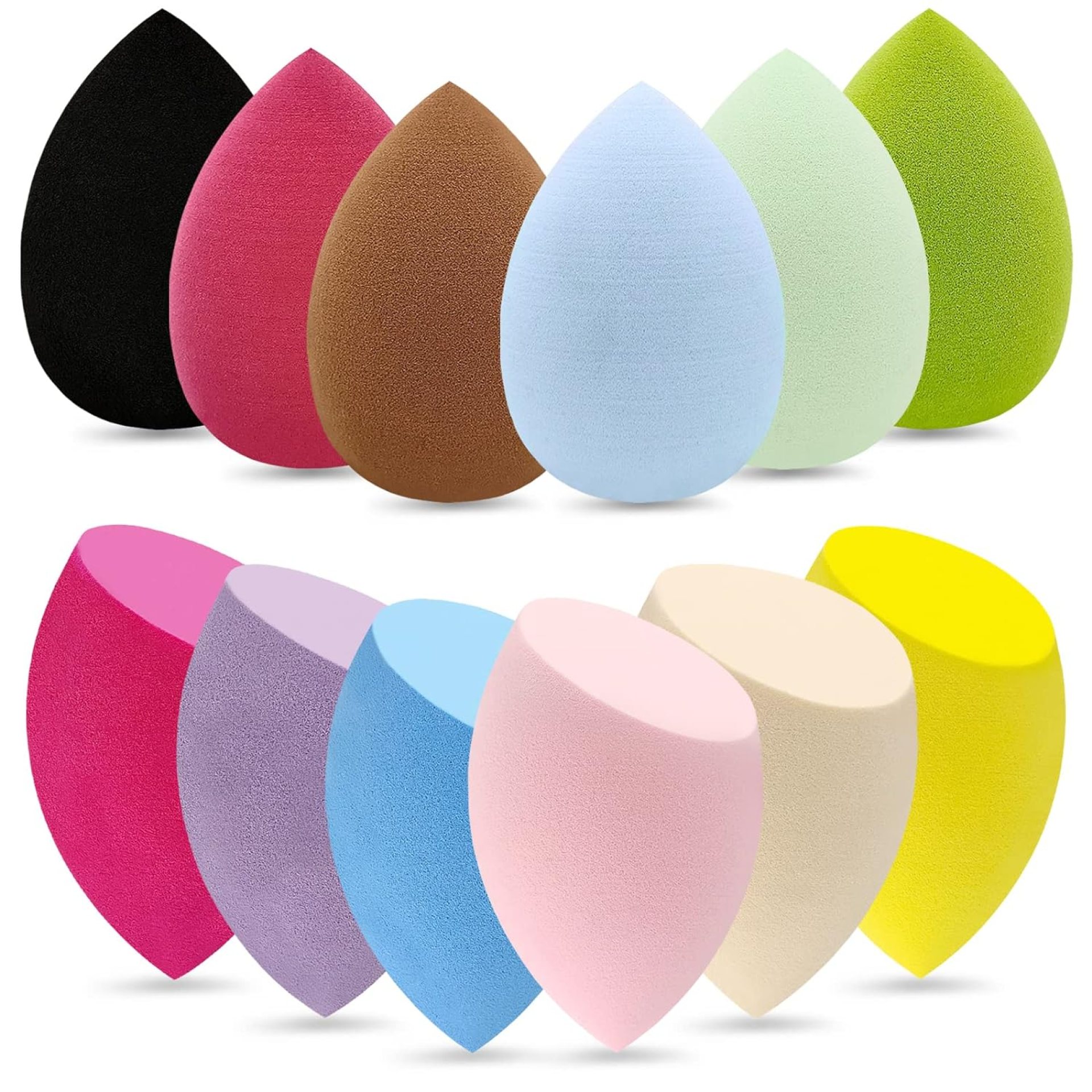 12 Pieces Professional Makeup Sponge Set,Latex Free Flawless Soft Setting Face Puffs,Multicolor Beauty Sponge Blender Cosmetic Applicator for Powder,Liquid,Facial Makeup Tools 12 Pieces Professional Makeup Sponge Set,Latex Free Flawless Soft Setting Face Puffs,Multicolor Beauty Sponge Blender Cosmetic Applicator for Powder,Liquid,Facial Makeup Tools