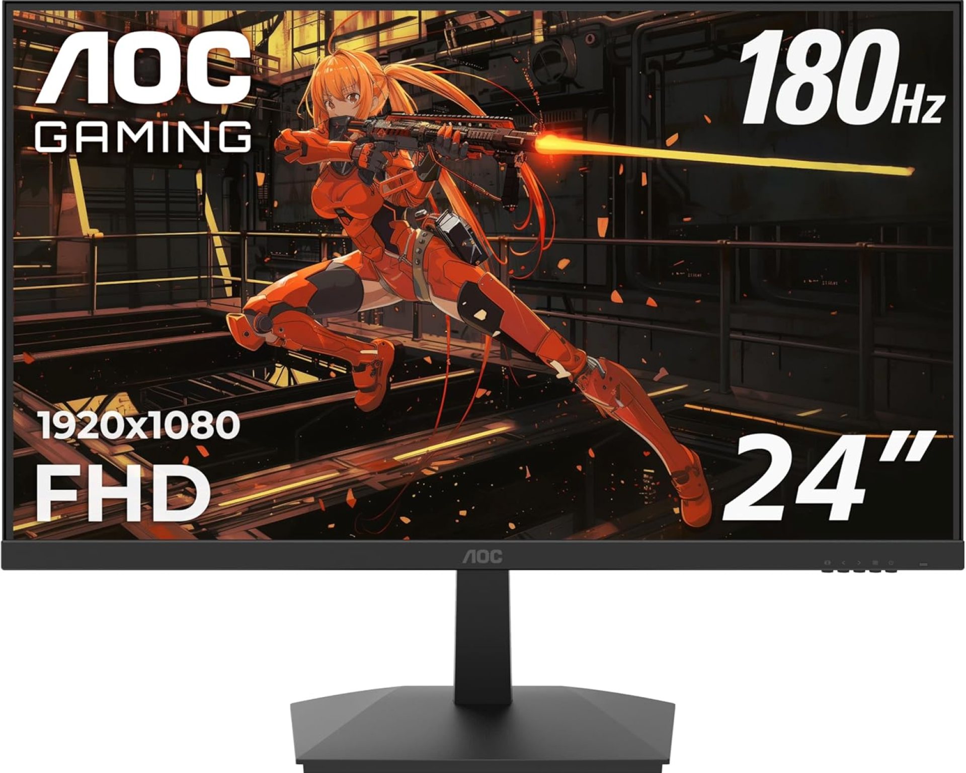 AOC 24G15N 24 inch Gaming Monitor, Full HD 1920×1080, 180Hz 1ms, 1x HDMI 2.0, 1x Display Port, AMD FreeSync, 3-Sided Frameless, HDR Ready, Console Gaming Ready, 3-Year Zero-Bright-Dot AOC 24G15N 24 inch Gaming Monitor, Full HD 1920×1080, 180Hz 1ms, 1x HDMI 2.0, 1x Display Port, AMD FreeSync, 3-Sided Frameless, HDR Ready, Console Gaming Ready, 3-Year Zero-Bright-Dot