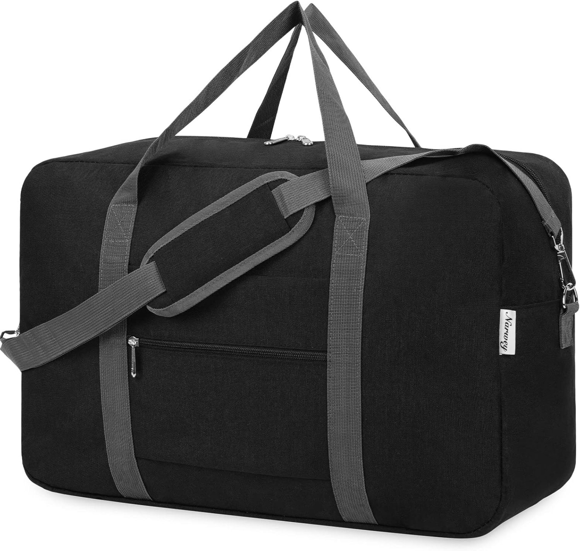For United Airlines Foldable Carry on Bag 22x14x9 Travel Duffel Bag Packable luggage Duffle for Women and Men 40L (Black (With Shoulder Strap)) For United Airlines Foldable Carry on Bag 22x14x9 Travel Duffel Bag Packable luggage Duffle for Women and Men 40L (Black (With Shoulder Strap))