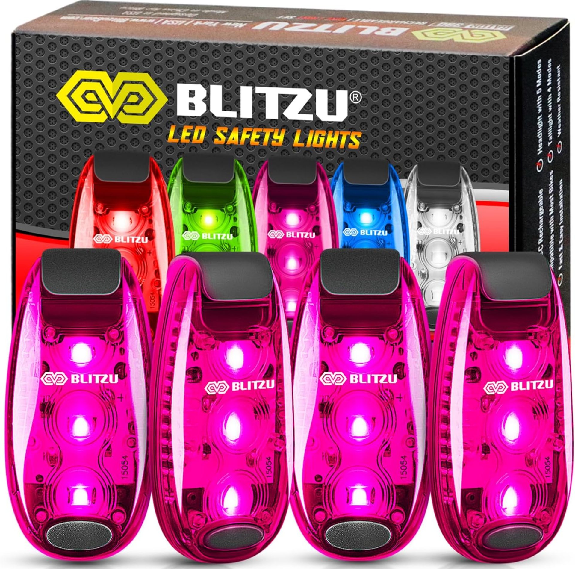 4 Pack LED Safety Light, Clip on Reflective Gear Lights for Walking at Night, Running, Jogging, High Visibility Strobe Light Accessories for Runners, Kids, Hiking, Kayak, Cycling, Camping, Boat 4 Pack LED Safety Light, Clip on Reflective Gear Lights for Walking at Night, Running, Jogging, High Visibility Strobe Light Accessories for Runners, Kids, Hiking, Kayak, Cycling, Camping, Boat