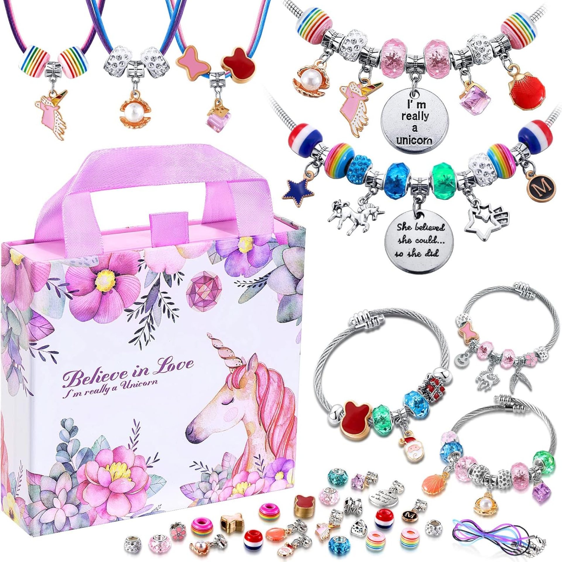 COO&KOO Charm Bracelet Making Kit, A Unicorn Girls Toy That Inspires Creativity and Imagination, Crafts for Girls Ages 8-12 with Jewelry Making Kit Perfect Gifts for 6 7 8 9 10 Girl Self-Expression! COO&KOO Charm Bracelet Making Kit, A Unicorn Girls Toy That Inspires Creativity and Imagination, Crafts for Girls Ages 8-12 with Jewelry Making Kit Perfect Gifts for 6 7 8 9 10 Girl Self-Expression!