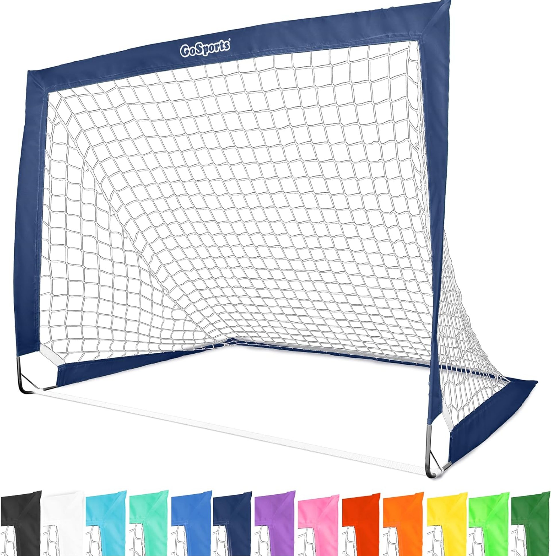 GoSports Portable Soccer Goals for Kids – 13 Color Options – Choose 4 x 3 ft or 6 x 4 ft – Team Tone Pop Up Nets for Backyard GoSports Portable Soccer Goals for Kids – 13 Color Options – Choose 4 x 3 ft or 6 x 4 ft – Team Tone Pop Up Nets for Backyard