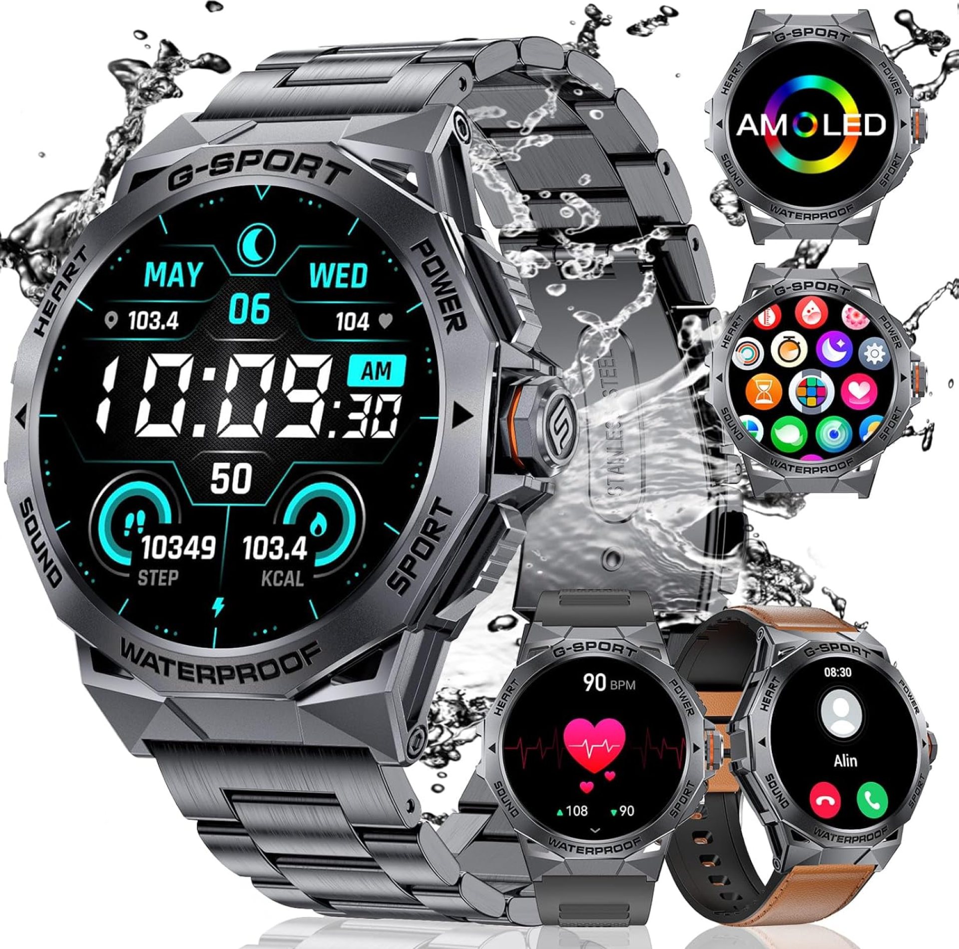 LIGE Military Smart Watch for Men(Dial&Answers),1.43″ Always on Display Smartwatch for Android iOS with 400mAH,120+ Sports Modes,Heart Rate/Blood Pressure Tracker,Multifunction Smart Watch Space Grey LIGE Military Smart Watch for Men(Dial&Answers),1.43″ Always on Display Smartwatch for Android iOS with 400mAH,120+ Sports Modes,Heart Rate/Blood Pressure Tracker,Multifunction Smart Watch Space Grey