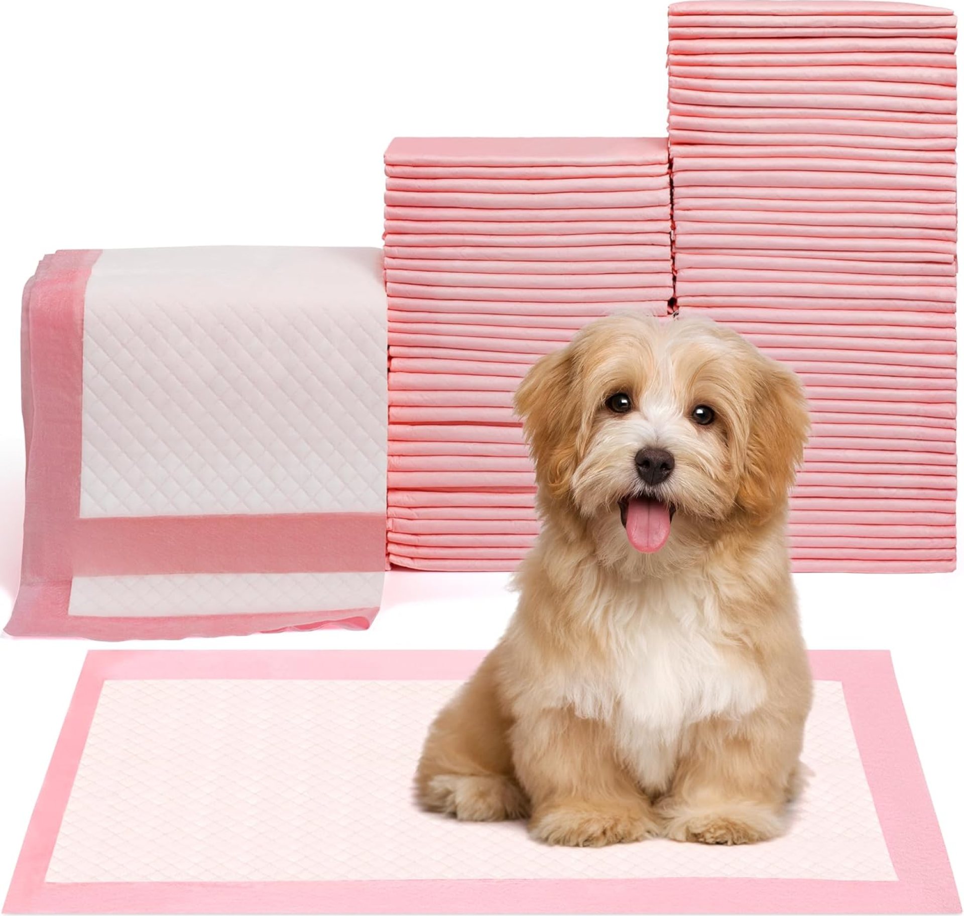 Pet Toilet Training Pads 100Count Disposable Puppy Pee Pads 18″ x 13″ for Dogs, Ultra Absorbent|Quick Dry|Leak-Proof Pet Potty Pads for Dog, Cat, Rabbits and Guinea Pigs (Pink) Pet Toilet Training Pads 100Count Disposable Puppy Pee Pads 18″ x 13″ for Dogs, Ultra Absorbent|Quick Dry|Leak-Proof Pet Potty Pads for Dog, Cat, Rabbits and Guinea Pigs (Pink)