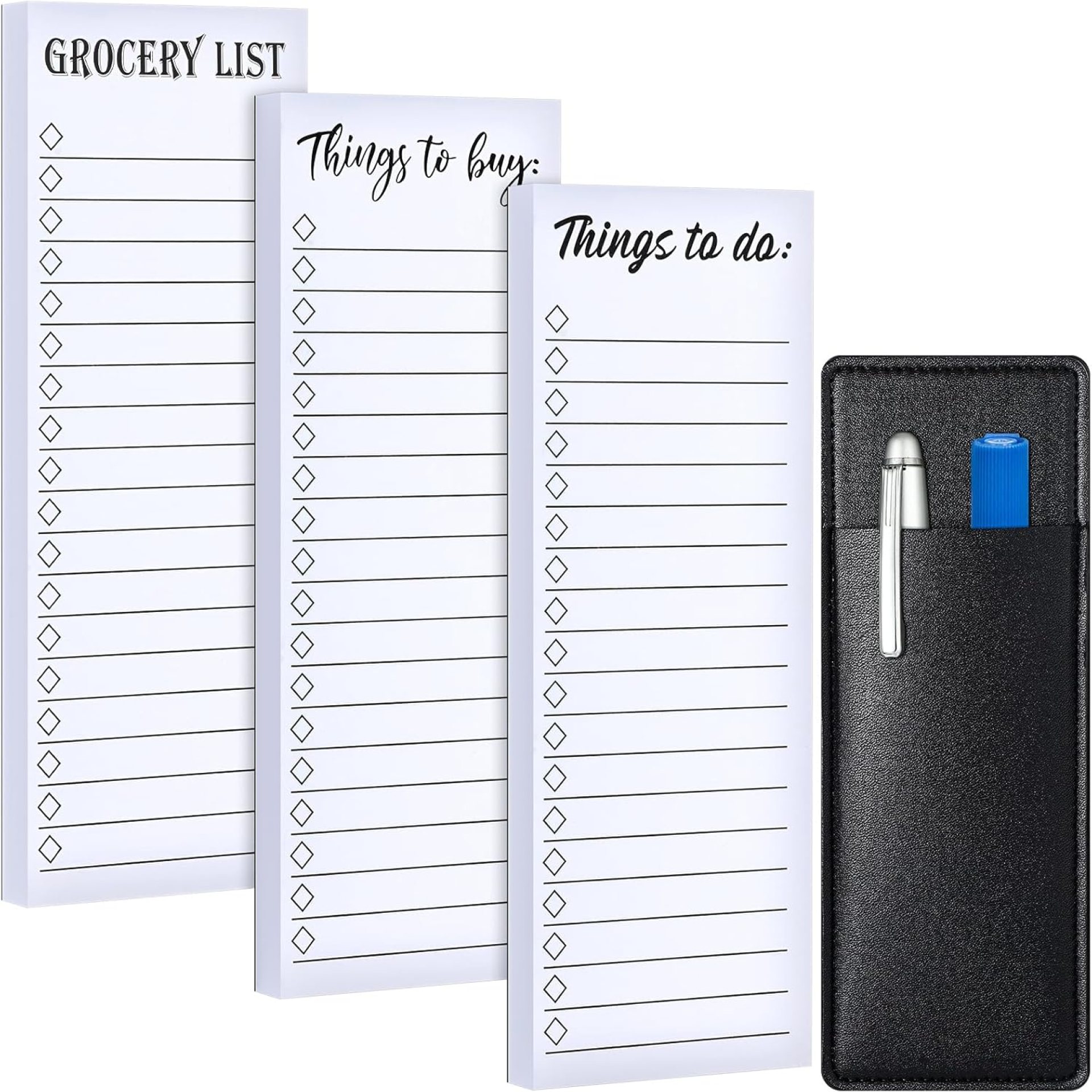 3 Packs Magnetic Refrigerator Note Pads with Fridge Pen Holder, Grocery List, to Do List, to Buy List, Magnetic Back Memo Notepad for Refrigerator Whiteboard Home Office, 3 x 8 Inches, 60 Sheets 3 Packs Magnetic Refrigerator Note Pads with Fridge Pen Holder, Grocery List, to Do List, to Buy List, Magnetic Back Memo Notepad for Refrigerator Whiteboard Home Office, 3 x 8 Inches, 60 Sheets