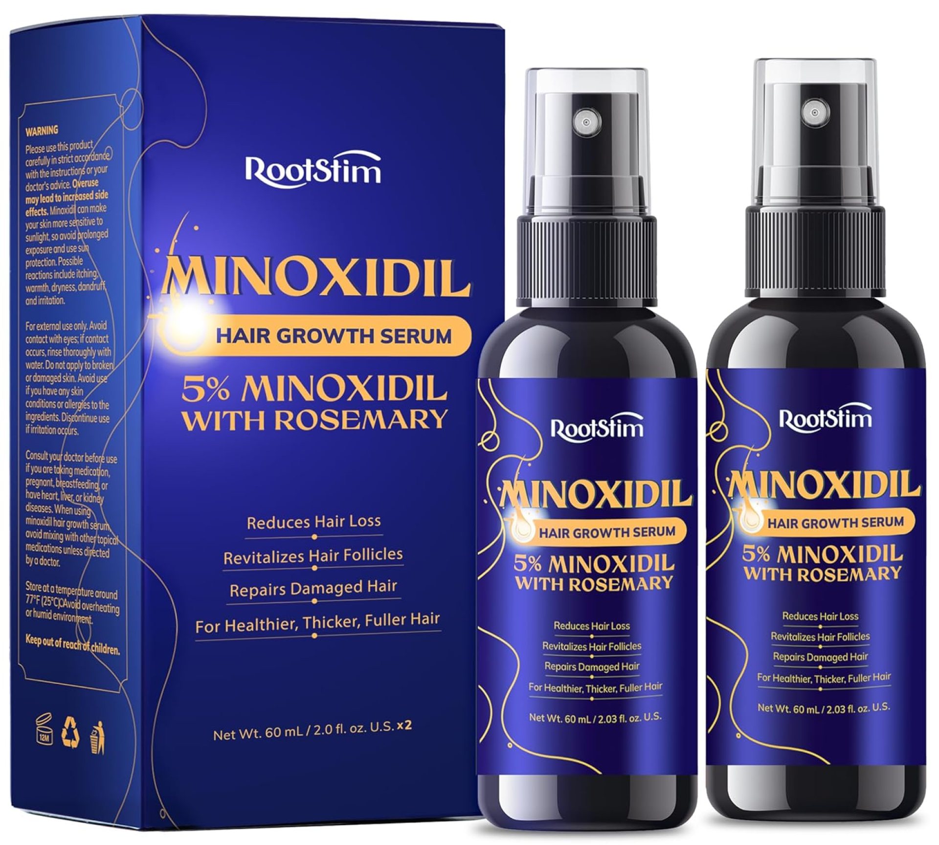 5% Minoxidil Hair Growth for Men and Women: 2-Pack Extra Strength Minoxidil Hair Loss Treatment Serum with Rosemary for Faster Stronger Thicker Hair Growth – 60ML Each 5% Minoxidil Hair Growth for Men and Women: 2-Pack Extra Strength Minoxidil Hair Loss Treatment Serum with Rosemary for Faster Stronger Thicker Hair Growth – 60ML Each