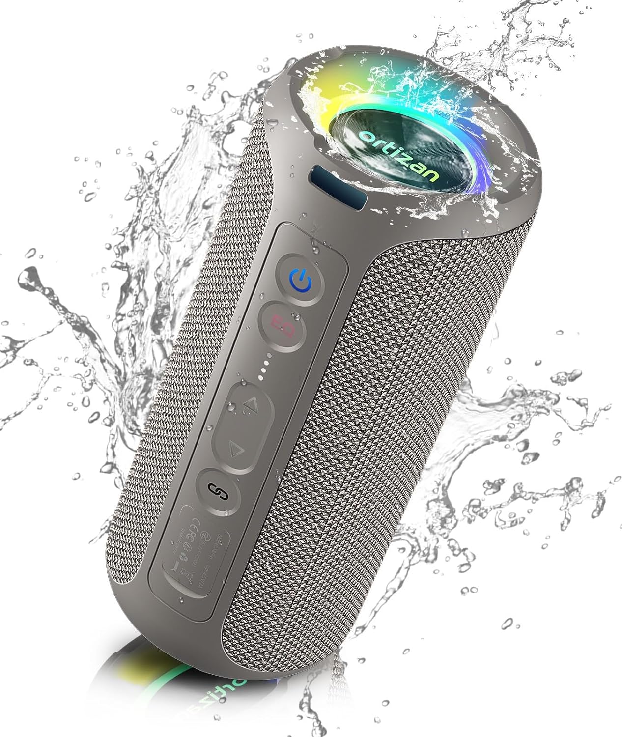 Ortizan Bluetooth Speakers, 40W Loud Stereo Portable Wireless Speaker, IPX7 Waterproof Shower Speakers with Outdoor Bass/LED Light/BT5.3/TF Card/AUX, Gift Ideas (Gray) Ortizan Bluetooth Speakers, 40W Loud Stereo Portable Wireless Speaker, IPX7 Waterproof Shower Speakers with Outdoor Bass/LED Light/BT5.3/TF Card/AUX, Gift Ideas (Gray)
