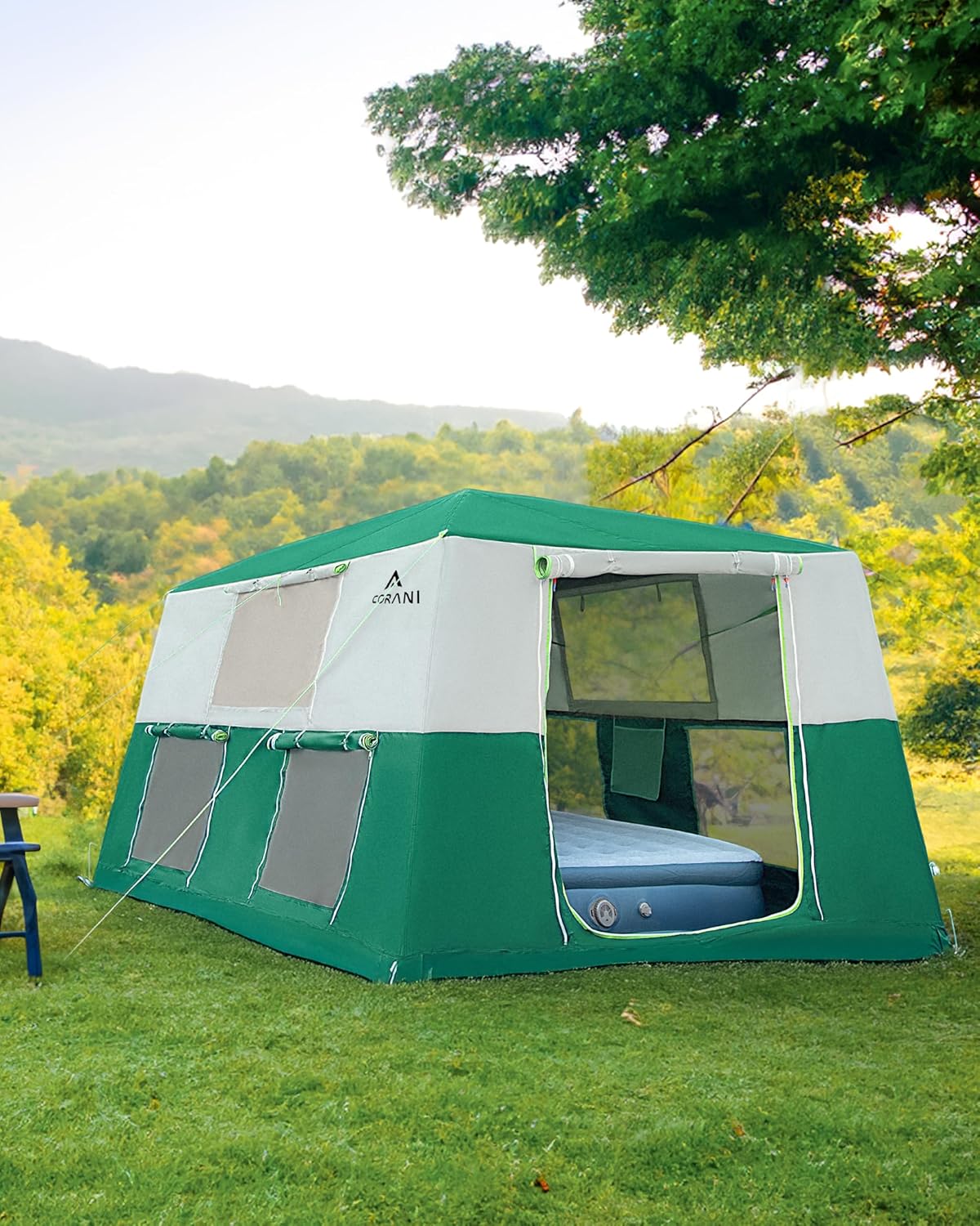 14.1’x6.5’x9′ Inflatable Tents for Camping, Portable 6/8/10 Person Blow Up Air Tent, Waterproof Windproof Easy Setup Large Family Tent with 2 Doors, 6 Windows, Mosquito Screen 14.1’x6.5’x9′ Inflatable Tents for Camping, Portable 6/8/10 Person Blow Up Air Tent, Waterproof Windproof Easy Setup Large Family Tent with 2 Doors, 6 Windows, Mosquito Screen