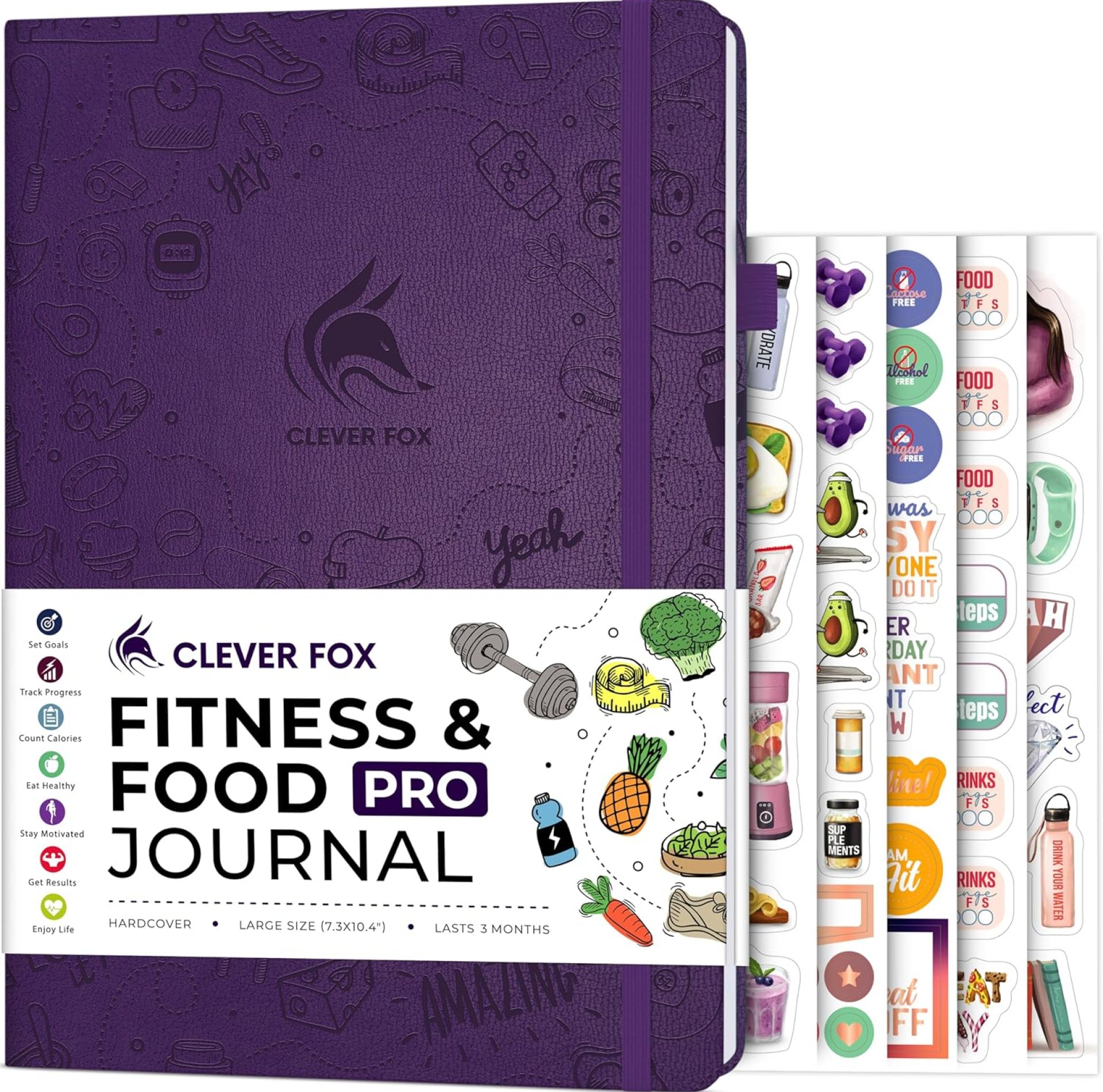 Clever Fox Fitness & Food Journal PRO – Daily Workout & Meal Planner for Women & Men – Exercise & Weight Loss Diary Notebook, 7.3×10.4” (Purple) Clever Fox Fitness & Food Journal PRO – Daily Workout & Meal Planner for Women & Men – Exercise & Weight Loss Diary Notebook, 7.3×10.4” (Purple)