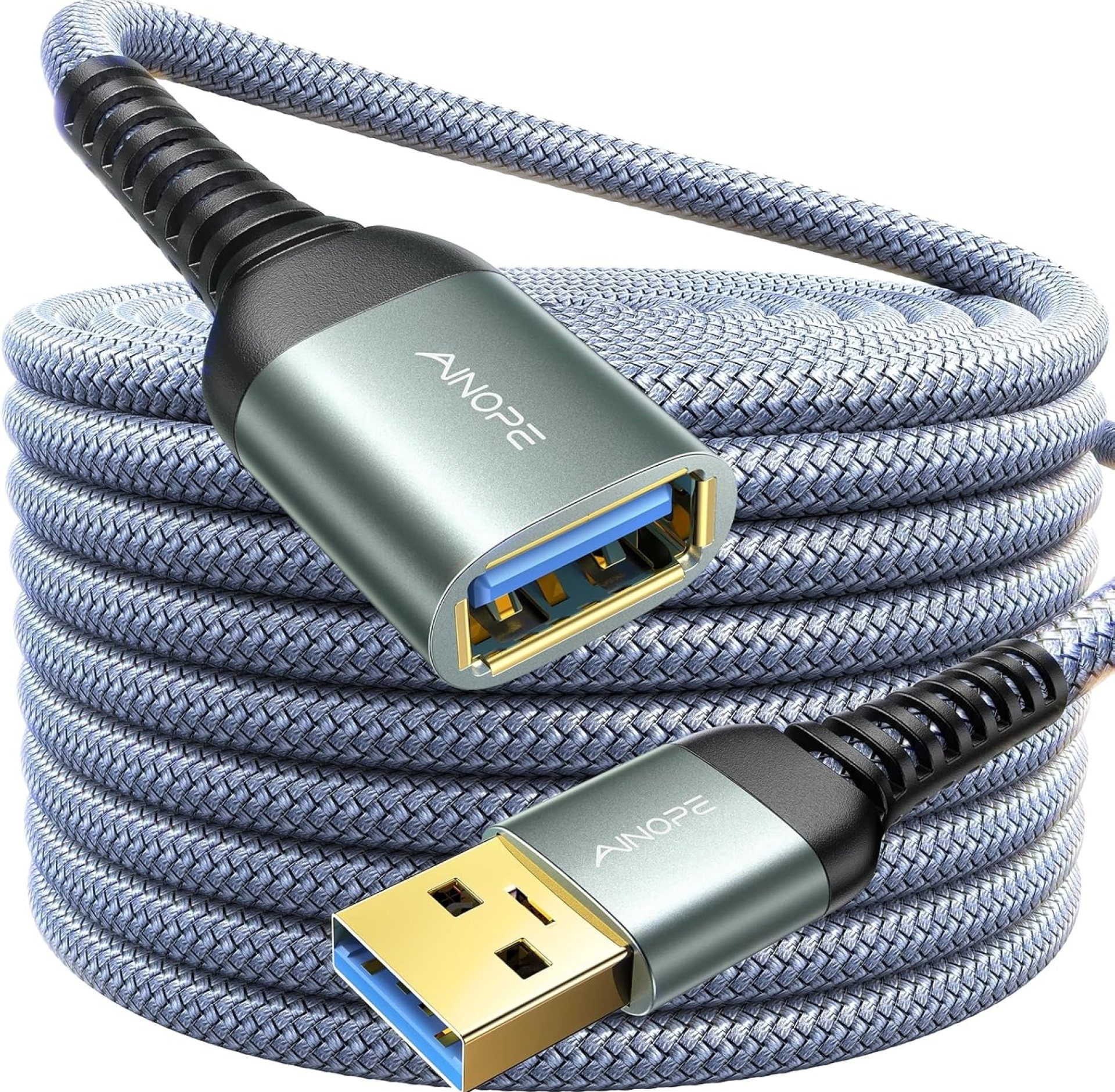AINOPE USB Extension Cable,USB Extender,USB 3.0 Extension Cable, Male to Female Cord High Data Transfer Compatible with Webcam,Keyboard,Flash Drive,Hard Drive,Printer,6.6FT,Grey AINOPE USB Extension Cable,USB Extender,USB 3.0 Extension Cable, Male to Female Cord High Data Transfer Compatible with Webcam,Keyboard,Flash Drive,Hard Drive,Printer,6.6FT,Grey