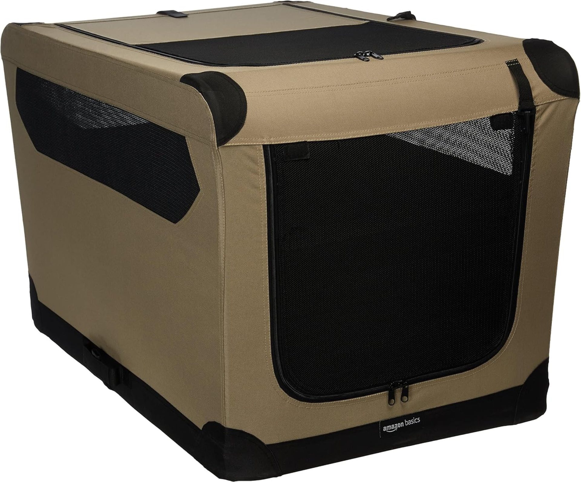 Amazon Basics Folding Soft Crate for Cat, Dog, Rabbit, Portable and Collapsible, 36 Inch, Tan, L 36″ x 24″ x 24″ Amazon Basics Folding Soft Crate for Cat, Dog, Rabbit, Portable and Collapsible, 36 Inch, Tan, L 36″ x 24″ x 24″