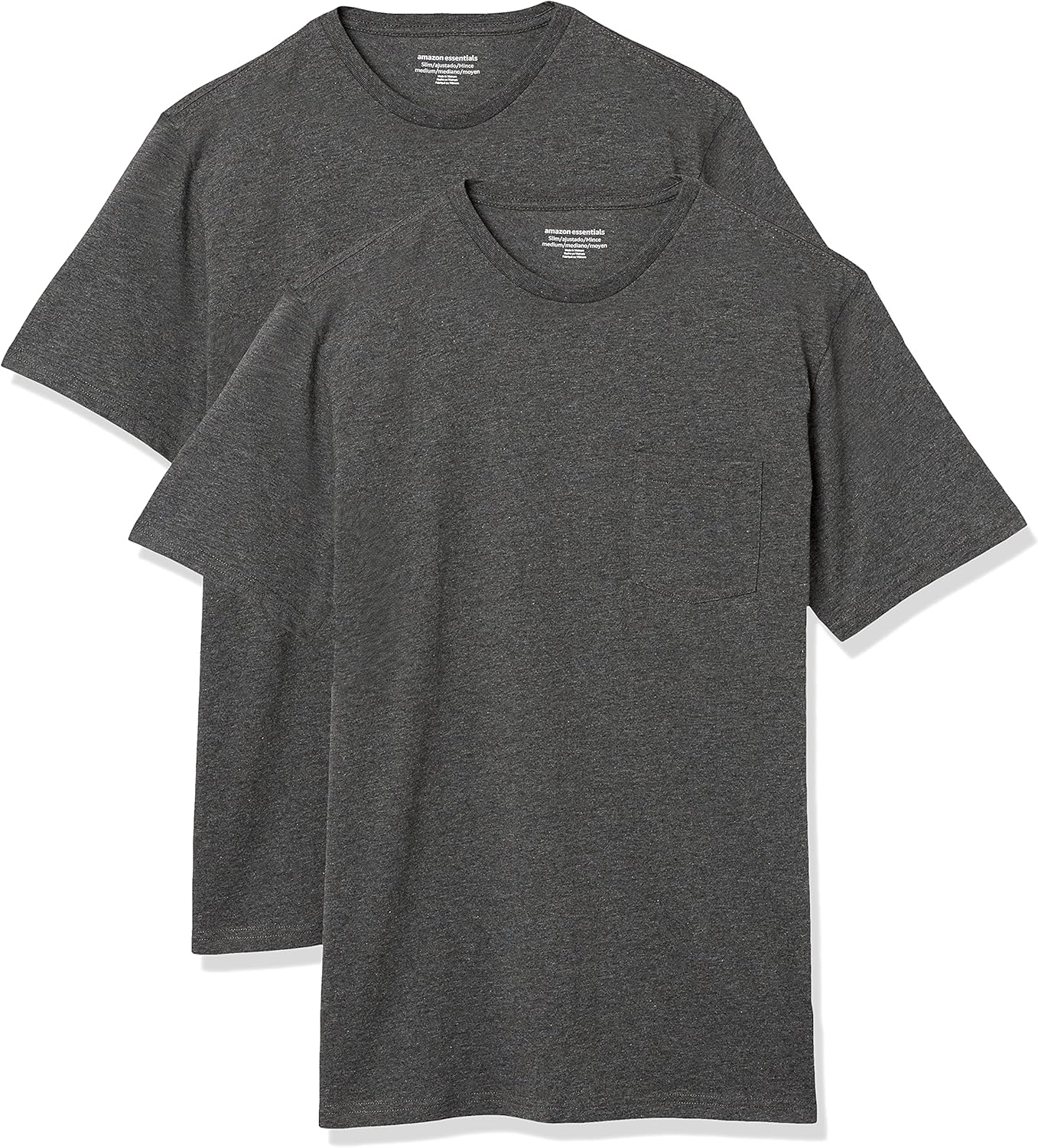 Amazon Essentials Mens T-Shirts, Regular-Fit, Short-Sleeve Crewneck Pocket, Pack of 2 Amazon Essentials Mens T-Shirts, Regular-Fit, Short-Sleeve Crewneck Pocket, Pack of 2