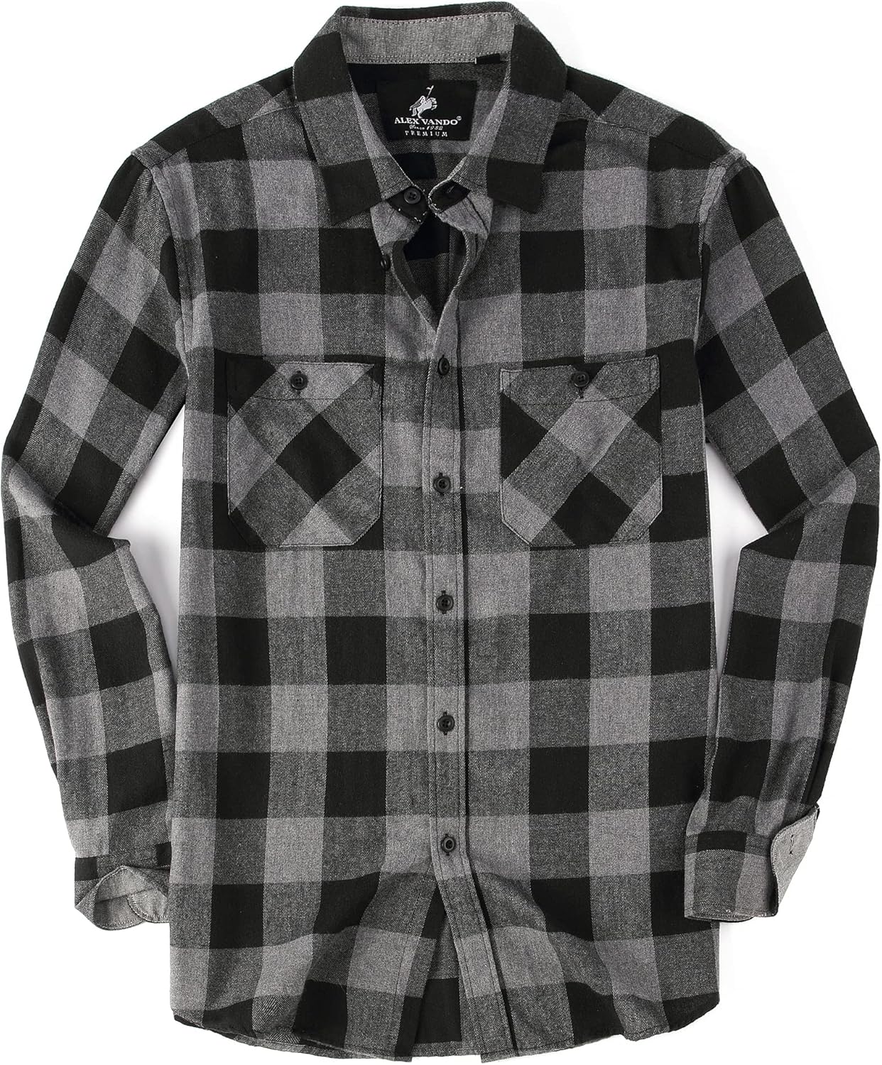 Alex Vando Mens Button Down Shirts Regular Fit Long Sleeve Casual Plaid Flannel Shirt Alex Vando Mens Button Down Shirts Regular Fit Long Sleeve Casual Plaid Flannel Shirt