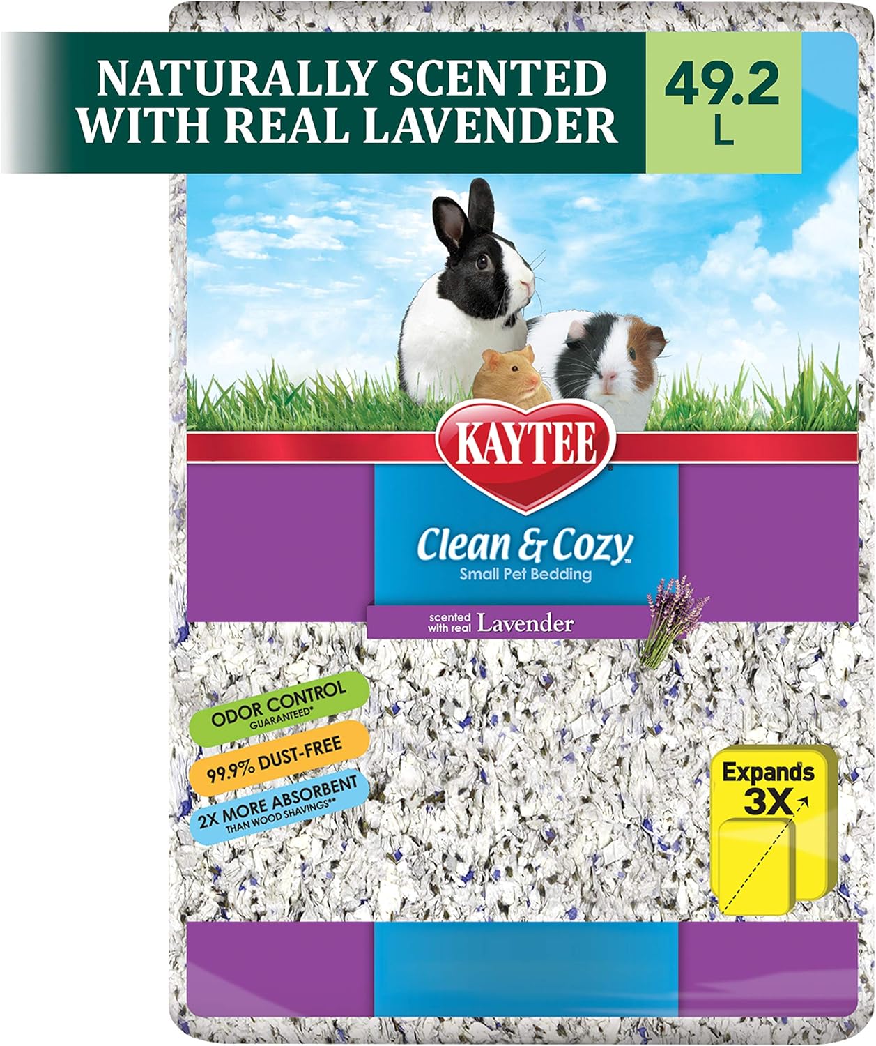 Kaytee Clean & Cozy Lavender Bedding For Pet Guinea Pigs, Rabbits, Hamsters, Gerbils, and Chinchillas, 49.2 Liters Kaytee Clean & Cozy Lavender Bedding For Pet Guinea Pigs, Rabbits, Hamsters, Gerbils, and Chinchillas, 49.2 Liters