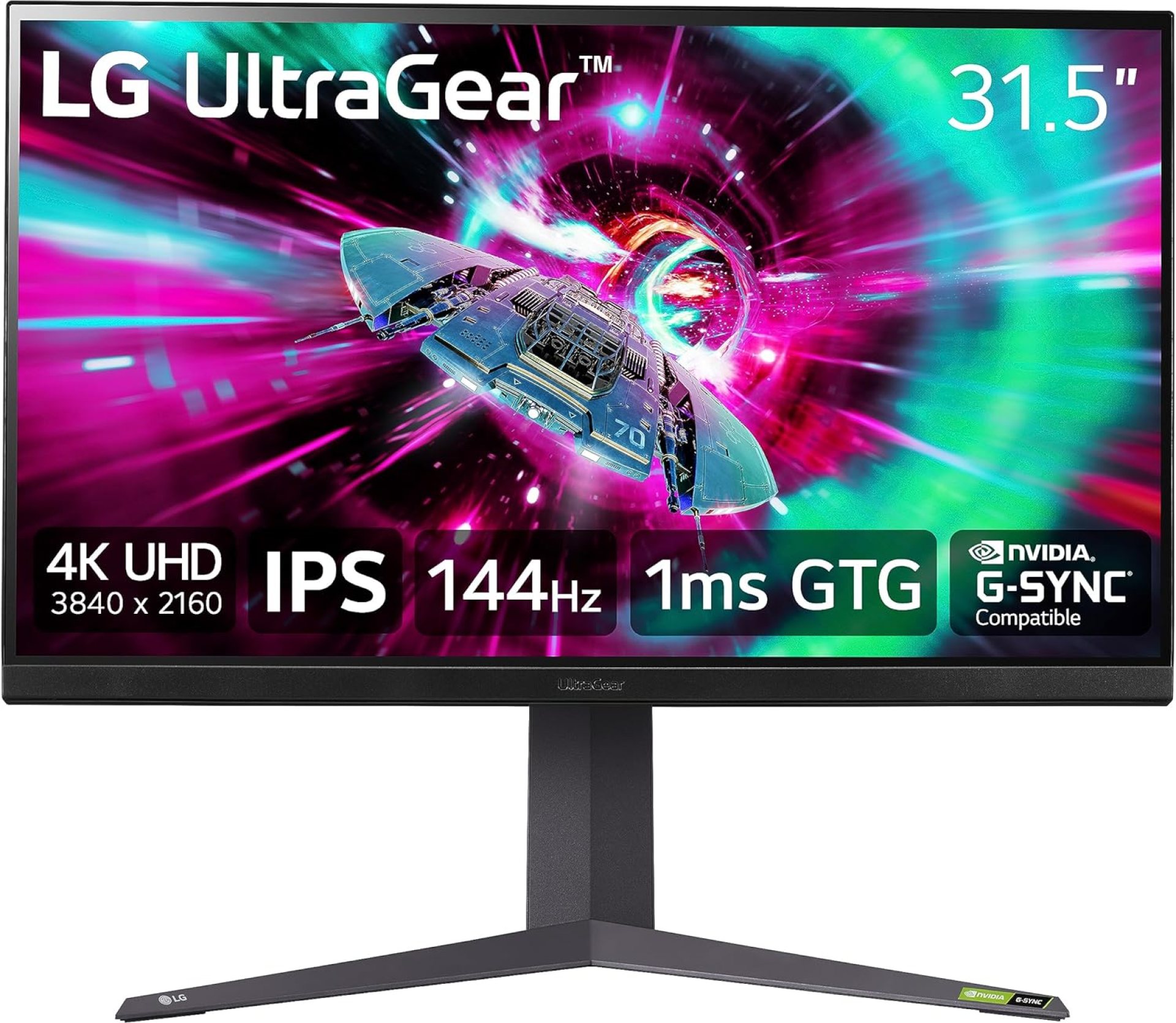 LG 32″ UltraGear 4K UHD (3840×2160) Gaming Monitor, 144Hz, 1ms, VESA DisplayHDR 400, G-SYNC and AMD FreeSync Premium, HDMI 2.1, DisplayPort, 4-Pole HP Out DTS HP:X, Tilt/Height/Pivot Stand, Black LG 32″ UltraGear 4K UHD (3840×2160) Gaming Monitor, 144Hz, 1ms, VESA DisplayHDR 400, G-SYNC and AMD FreeSync Premium, HDMI 2.1, DisplayPort, 4-Pole HP Out DTS HP:X, Tilt/Height/Pivot Stand, Black