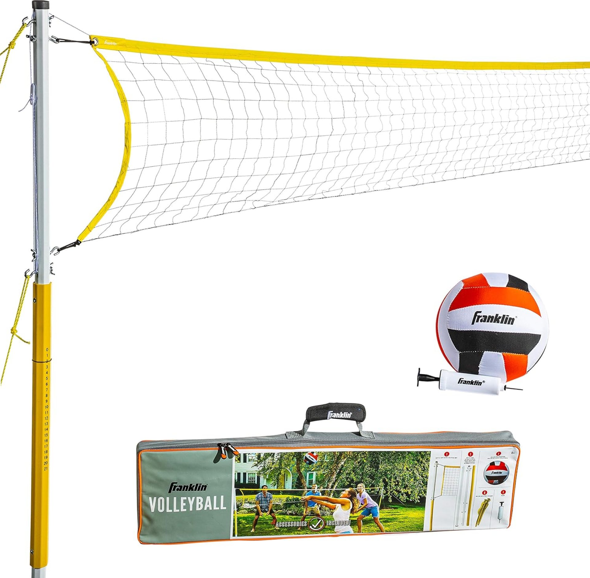 Franklin Sports Outdoor Volleyball Net Sets – Beach + Backyard Portable Volleyball Net with Poles – Complete Outdoor Volleyball Sets with Net + Volleyball Included Franklin Sports Outdoor Volleyball Net Sets – Beach + Backyard Portable Volleyball Net with Poles – Complete Outdoor Volleyball Sets with Net + Volleyball Included