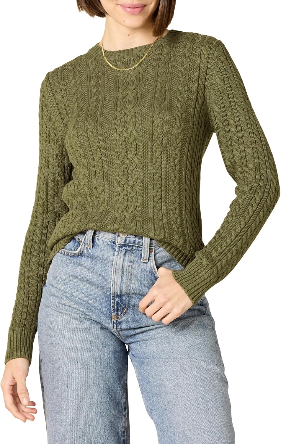 Amazon Essentials Women’s Fisherman Cable Long-Sleeve Crewneck Sweater (Available in Plus Size) Amazon Essentials Women’s Fisherman Cable Long-Sleeve Crewneck Sweater (Available in Plus Size)