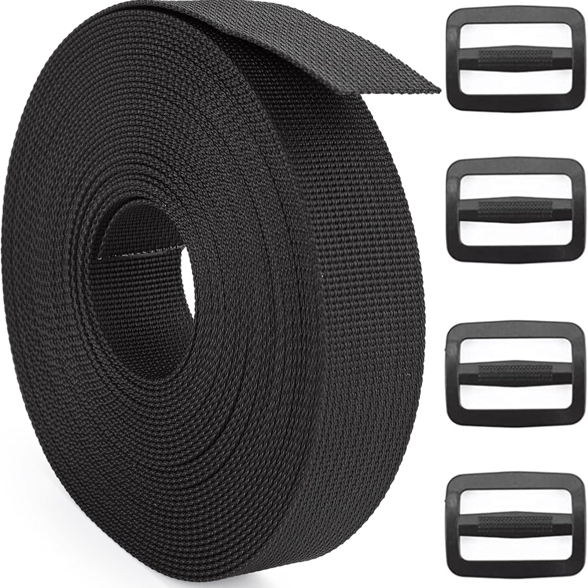 2 Inch Nylon Webbing Strap with Plastic Tri-Glide Slide Clips, 10 25 50 Yards Heavy Duty Nylon Strapping for Indoor or Outdoor Gear, DIY Crafting, Repairing 2 Inch Nylon Webbing Strap with Plastic Tri-Glide Slide Clips, 10 25 50 Yards Heavy Duty Nylon Strapping for Indoor or Outdoor Gear, DIY Crafting, Repairing