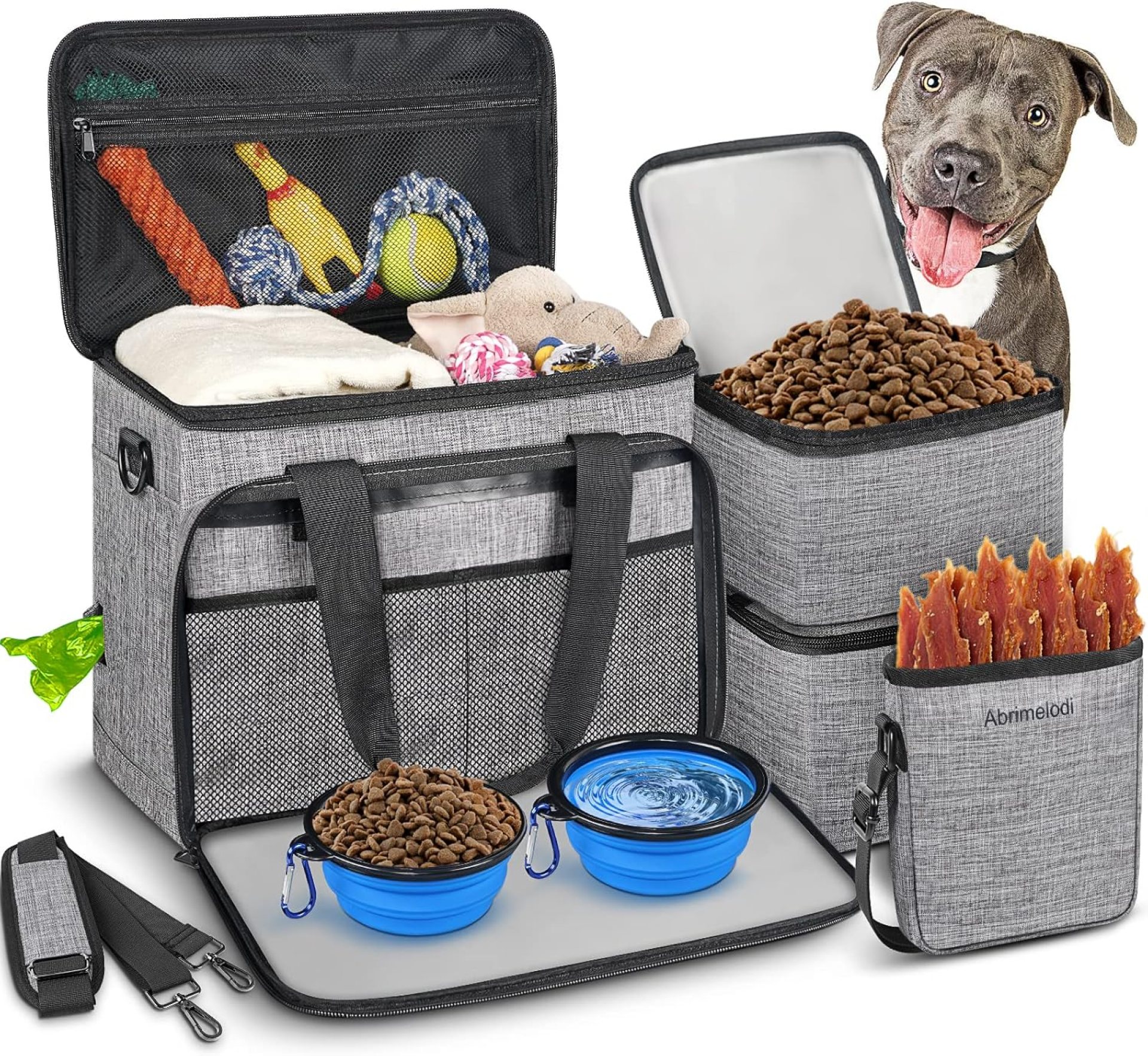 6 Set Dog Travel Bag, Large Pet Travel Kit for Supplies Includes 2 Food Containers, 1 Travel Organizer for Dogs, 2 Collapsible Bowls, 1 Treat Pouch, Dog Weekend Overnight Travel Bag Luggage 6 Set Dog Travel Bag, Large Pet Travel Kit for Supplies Includes 2 Food Containers, 1 Travel Organizer for Dogs, 2 Collapsible Bowls, 1 Treat Pouch, Dog Weekend Overnight Travel Bag Luggage