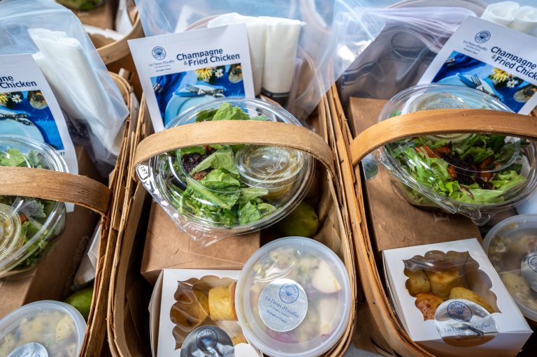 The perfect picnic is made of champagne and fried chicken The perfect picnic is made of champagne and fried chicken