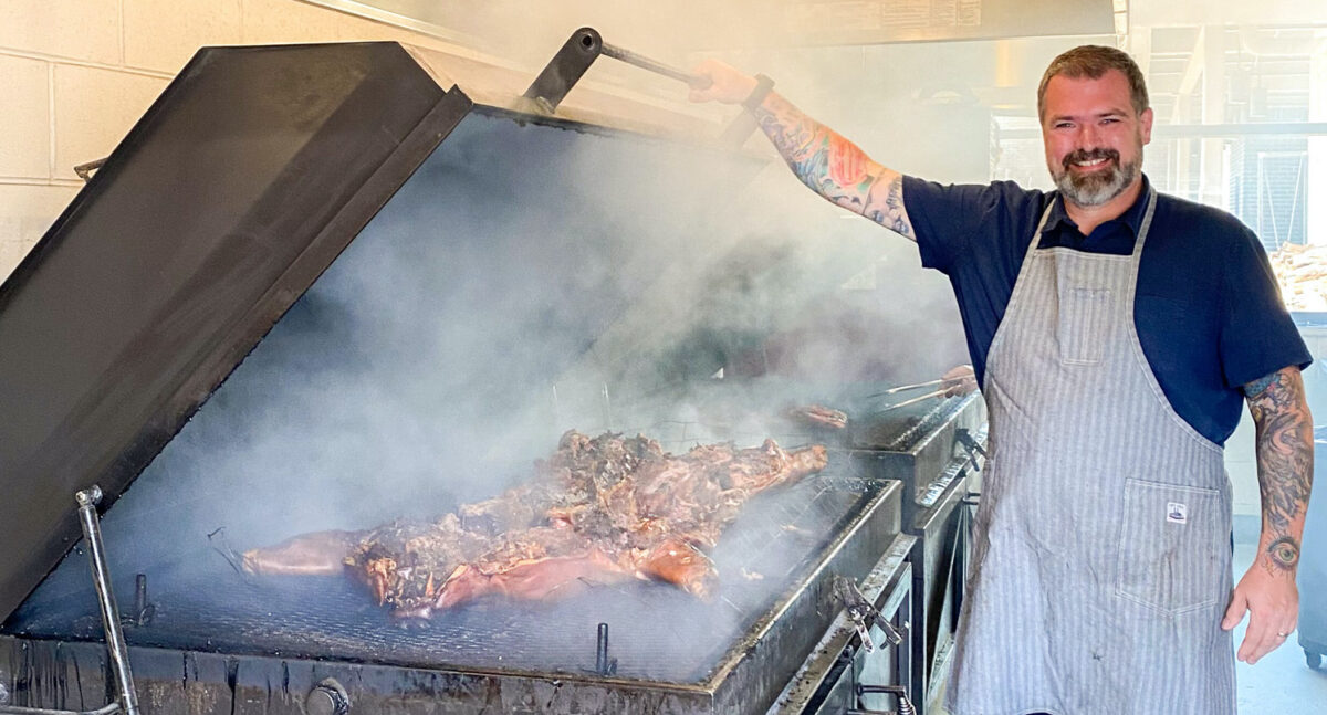 Secrets behind Rodney Scott's BBQ success including food fire