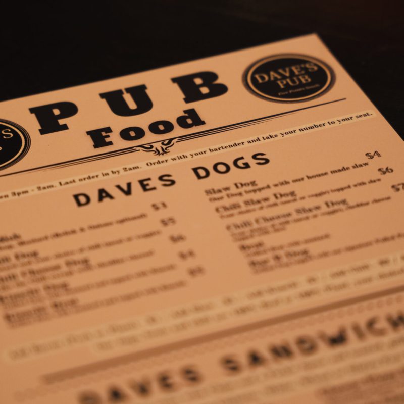 Dave’s Pub now serving food, starting February 17 Dave’s Pub now serving food, starting February 17