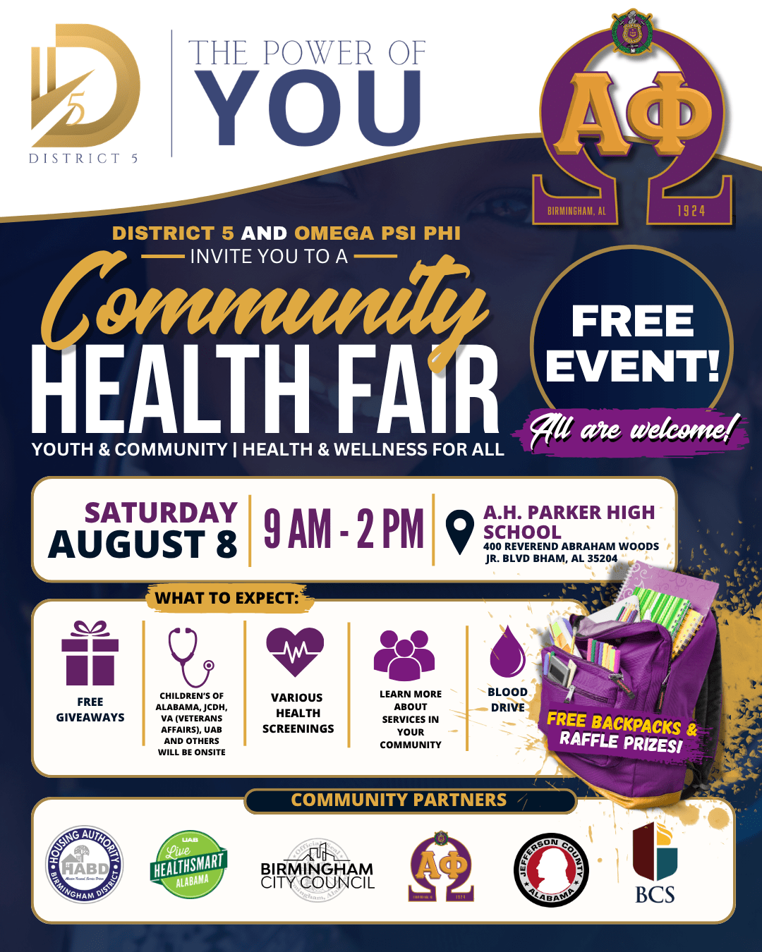 District 5 and Omega Psi Phi: Community Health Fair District 5 and Omega Psi Phi: Community Health Fair