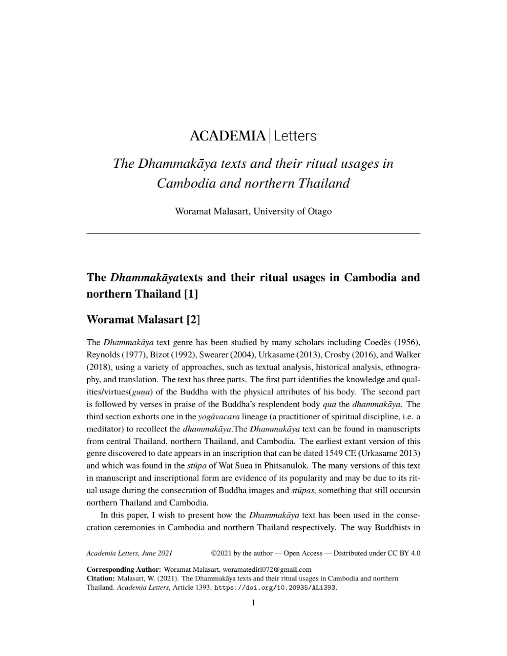 The Dhammakāya texts and their ritual usages in Cambodia and northern Thailand The Dhammakāya texts and their ritual usages in Cambodia and northern Thailand