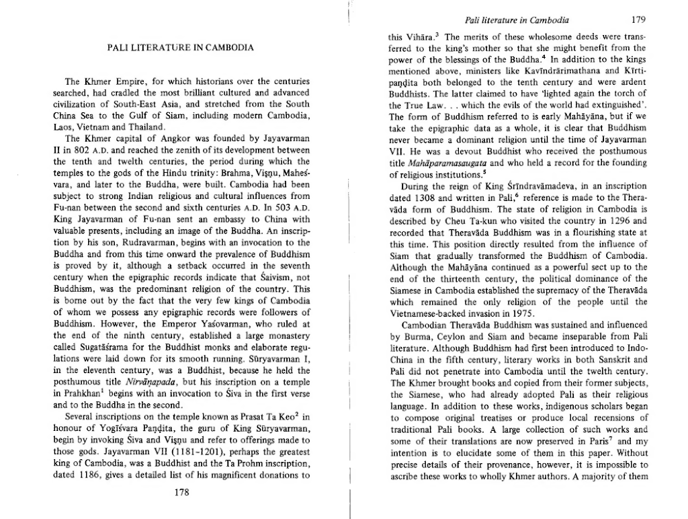 Pali Literature in Cambodia Pali Literature in Cambodia