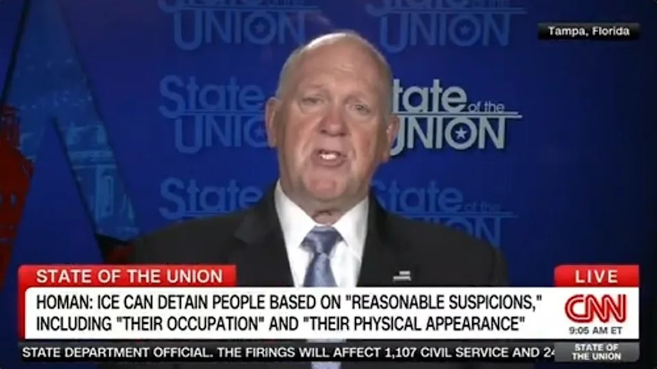 Border czar Tom Homan lays into heckler and later admits US residents are swept up in raids Border czar Tom Homan lays into heckler and later admits US residents are swept up in raids