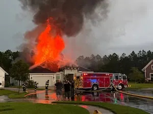 St. Johns County firefighters reply to accommodate hearth that was presumably brought on by lightning strike St. Johns County firefighters reply to accommodate hearth that was presumably brought on by lightning strike