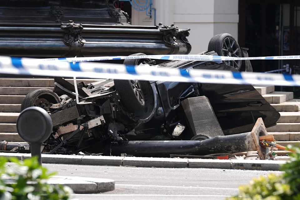 Younger man in life-threatening situation after automotive ploughs into fountain at London Piccadilly Circus Younger man in life-threatening situation after automotive ploughs into fountain at London Piccadilly Circus