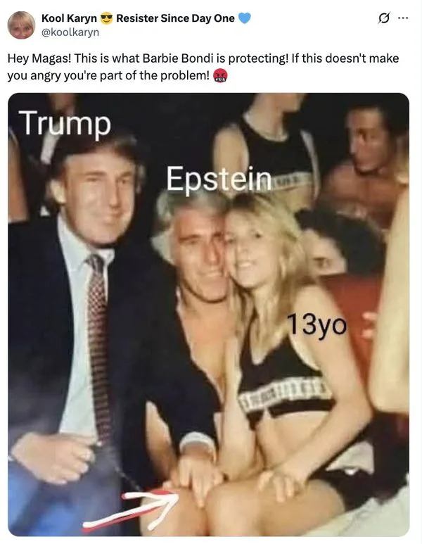 Picture displaying Trump and Epstein with a minor woman is not what it appears Picture displaying Trump and Epstein with a minor woman is not what it appears