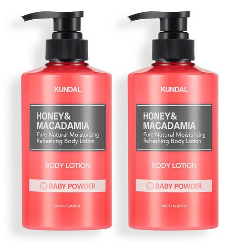 쿤달 퓨어 바디로션 베이비파우더향, 500ml, 2개