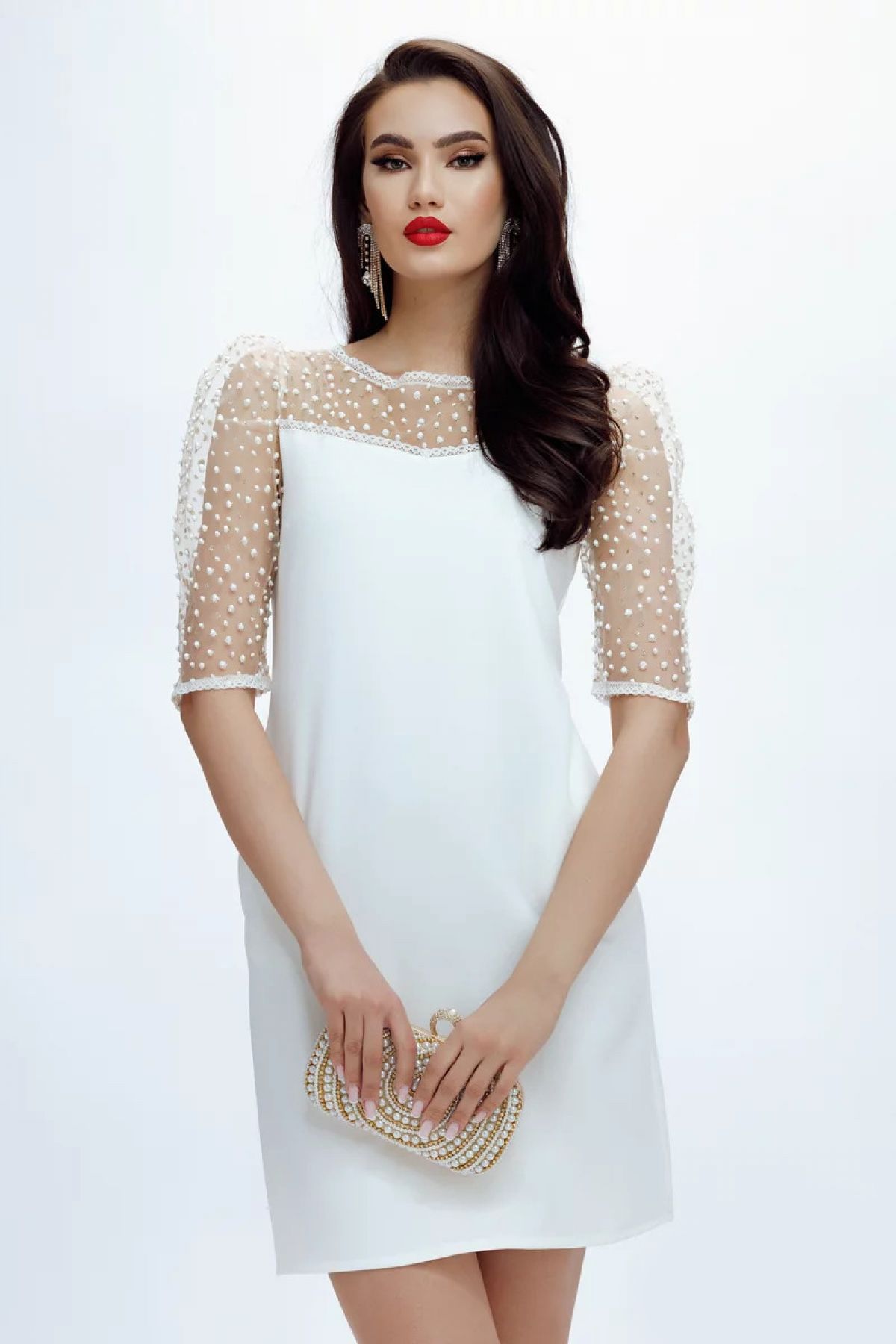Rochie de cununie fofy elegantă cu mâneci prețioase – InPuff Rochie de cununie fofy elegantă cu mâneci prețioase – InPuff