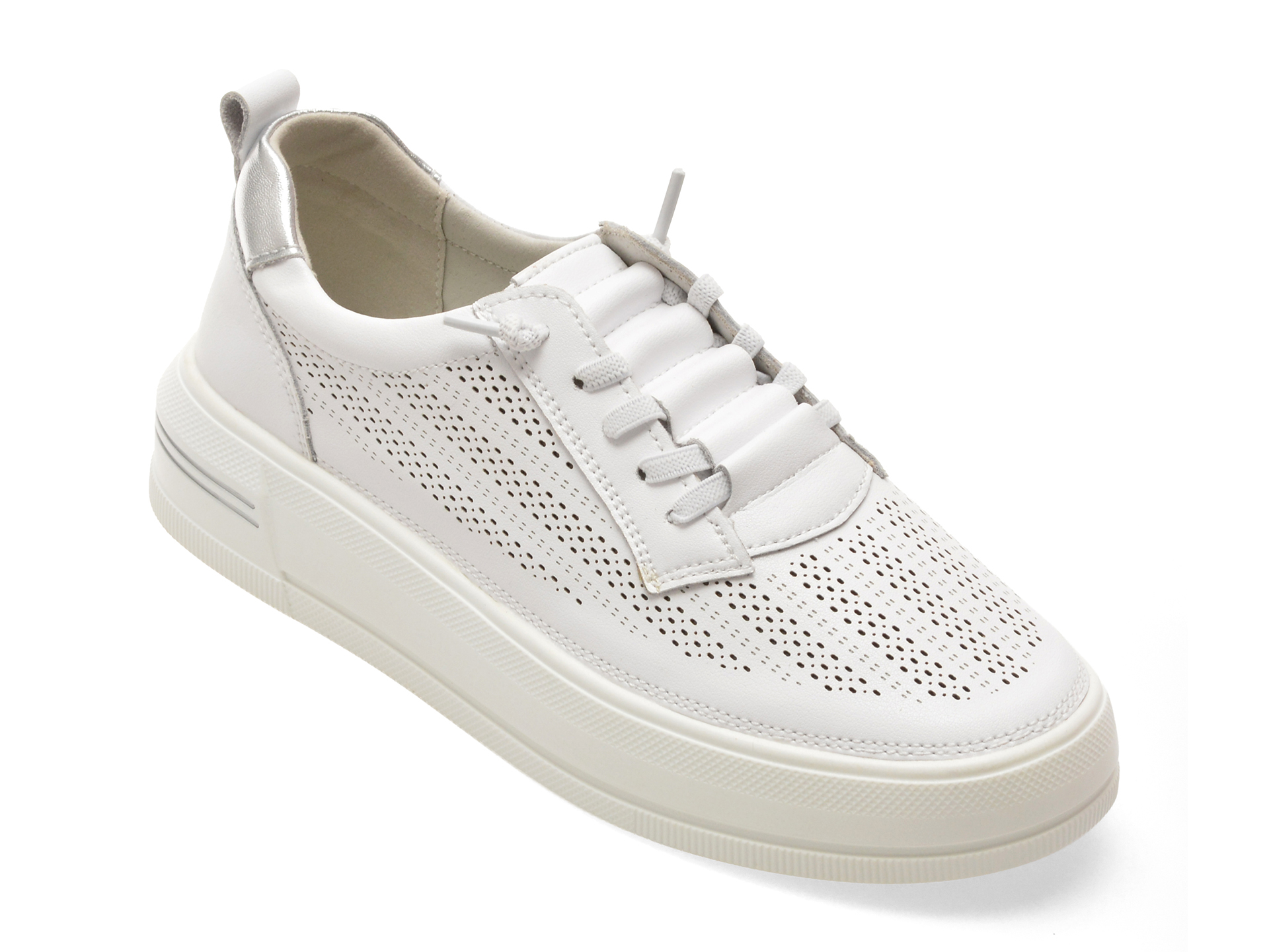 Pantofi albi din piele naturală – Image Pantofi albi din piele naturală – Image