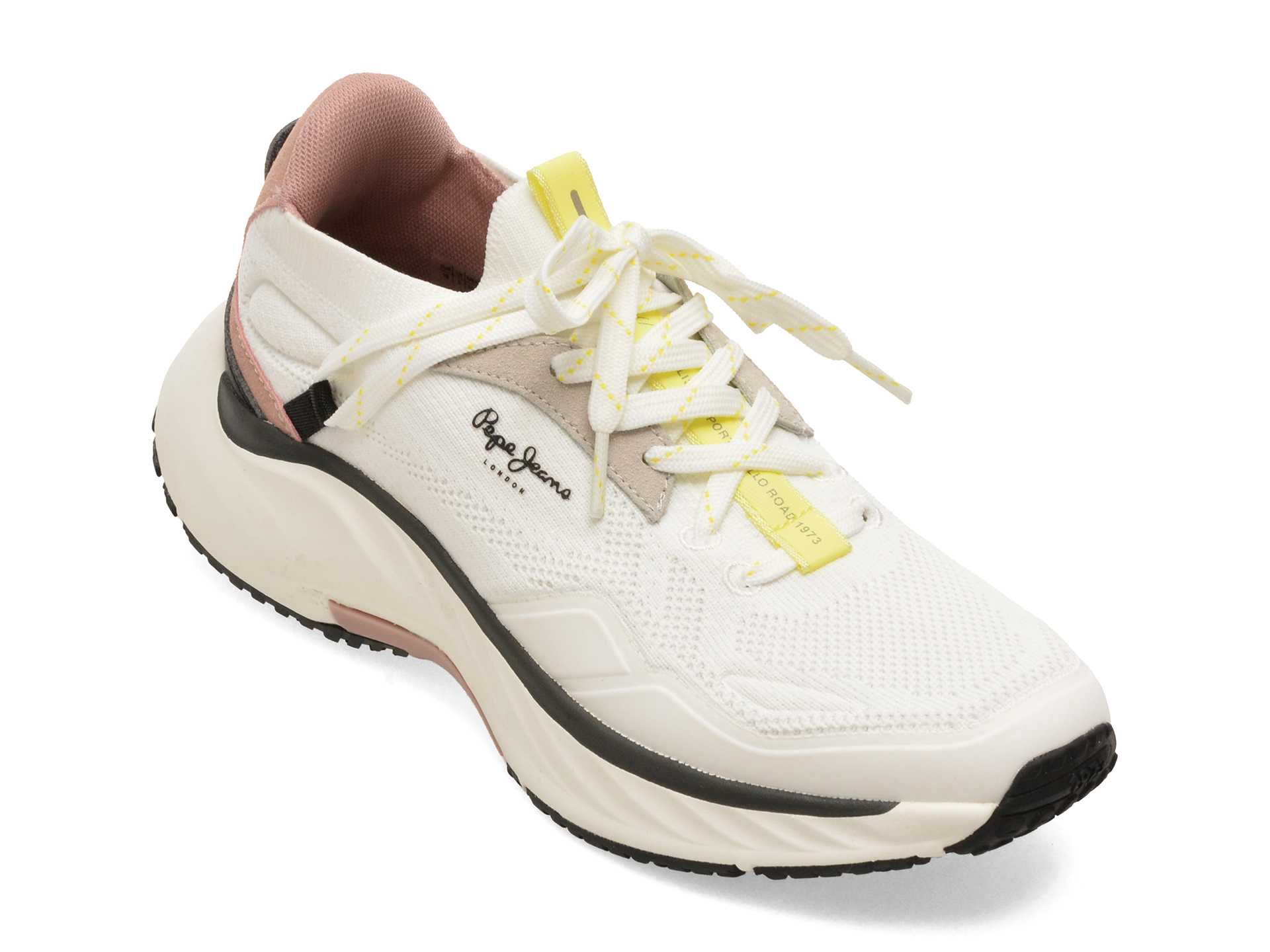 Pantofi sport albi, LS60053, din material textil – Pepe Jeans Pantofi sport albi, LS60053, din material textil – Pepe Jeans