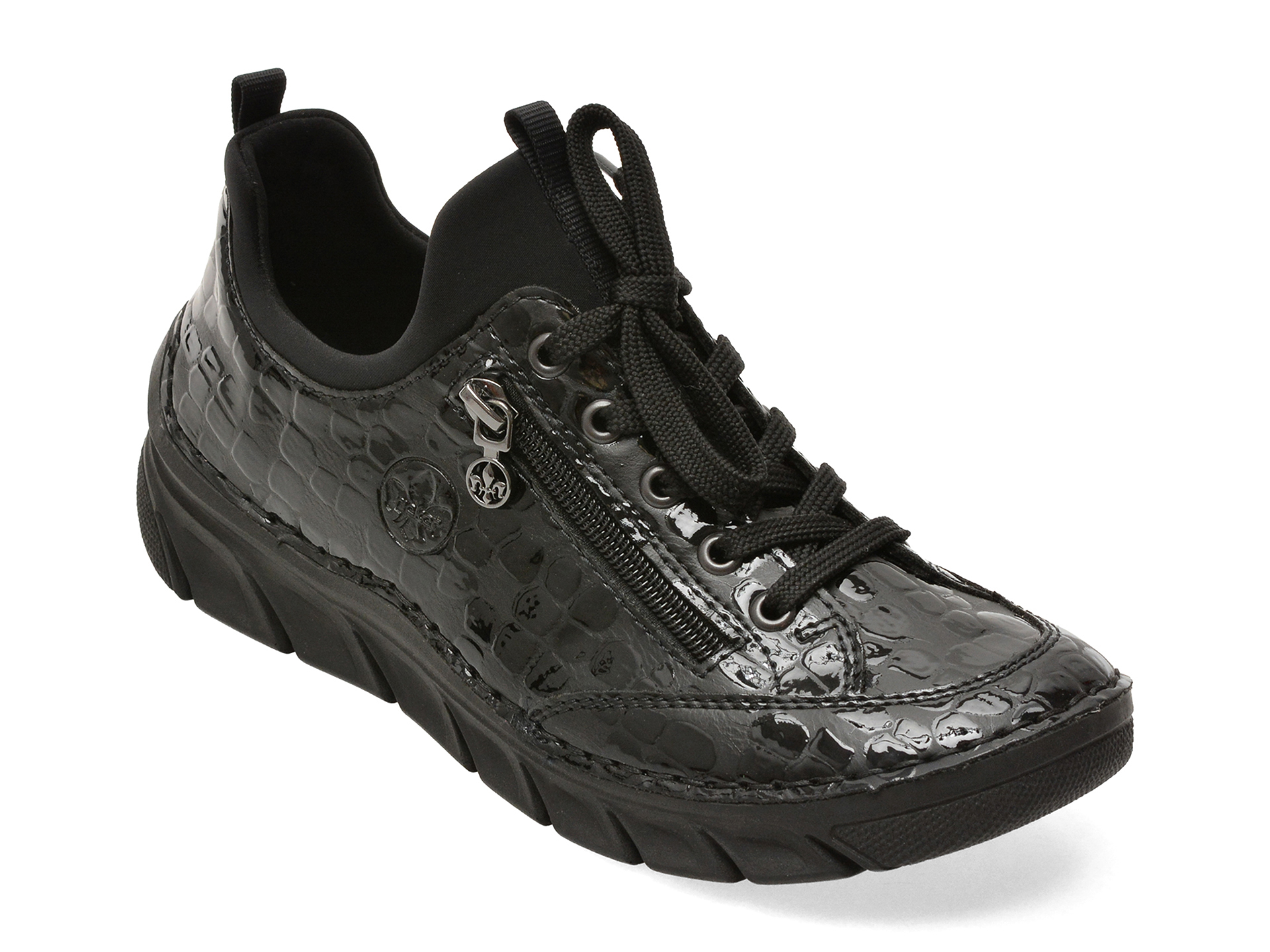 Pantofi negri, 55073, din piele ecologică – Rieker Pantofi negri, 55073, din piele ecologică – Rieker