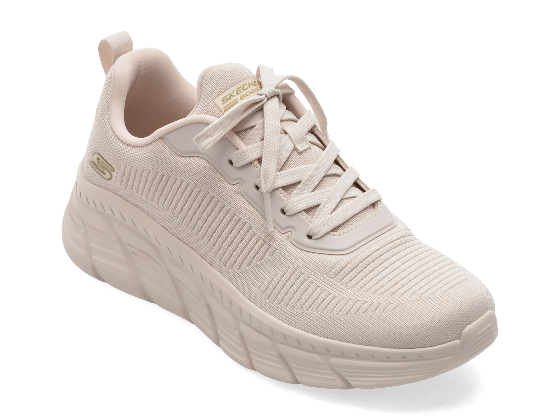 Pantofi sport BOBS b FLEX HI bej, din material textil – Skechers Pantofi sport BOBS b FLEX HI bej, din material textil – Skechers