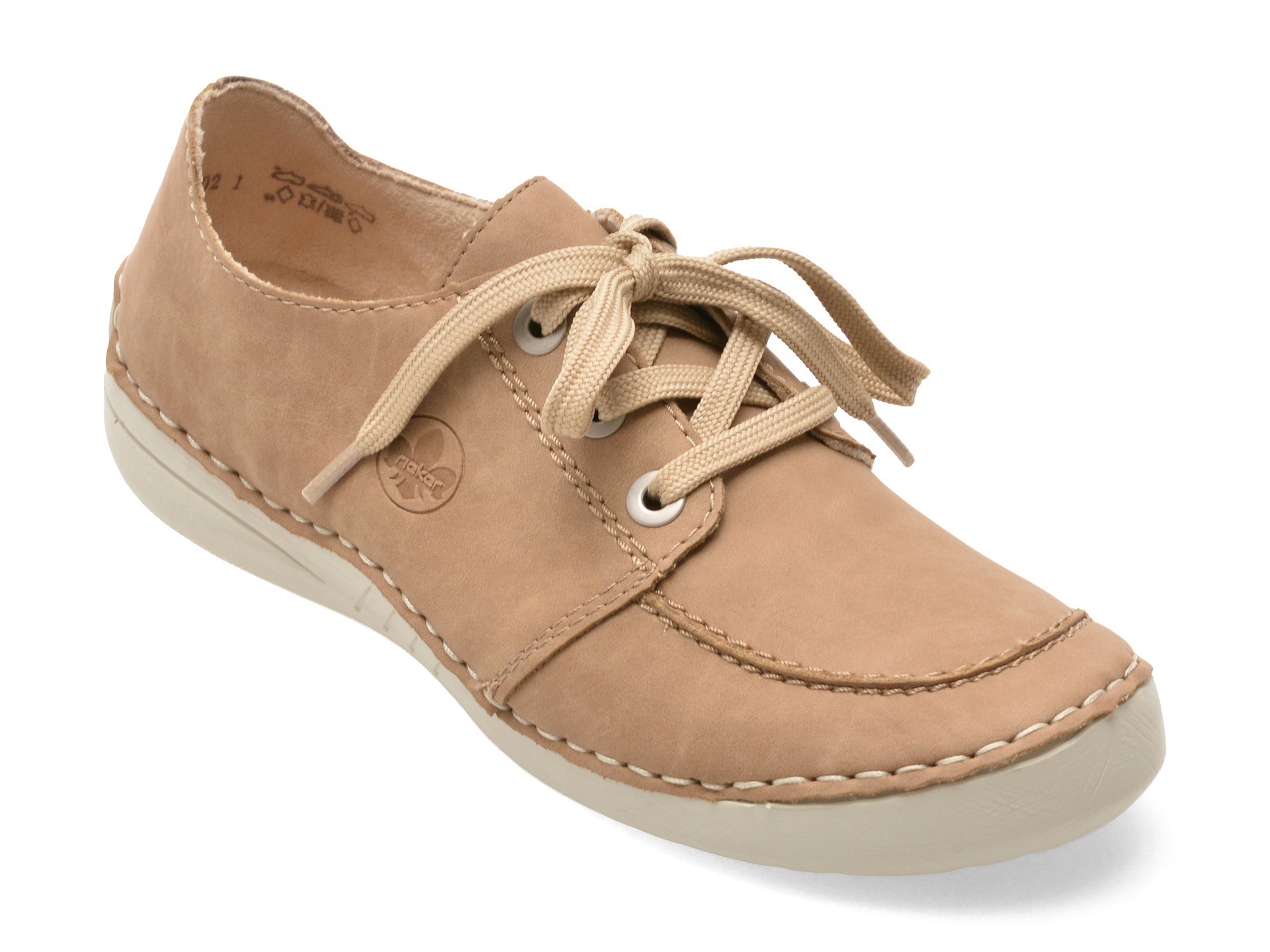Pantofi casual bej, 52545, din piele ecologică – Rieker Pantofi casual bej, 52545, din piele ecologică – Rieker