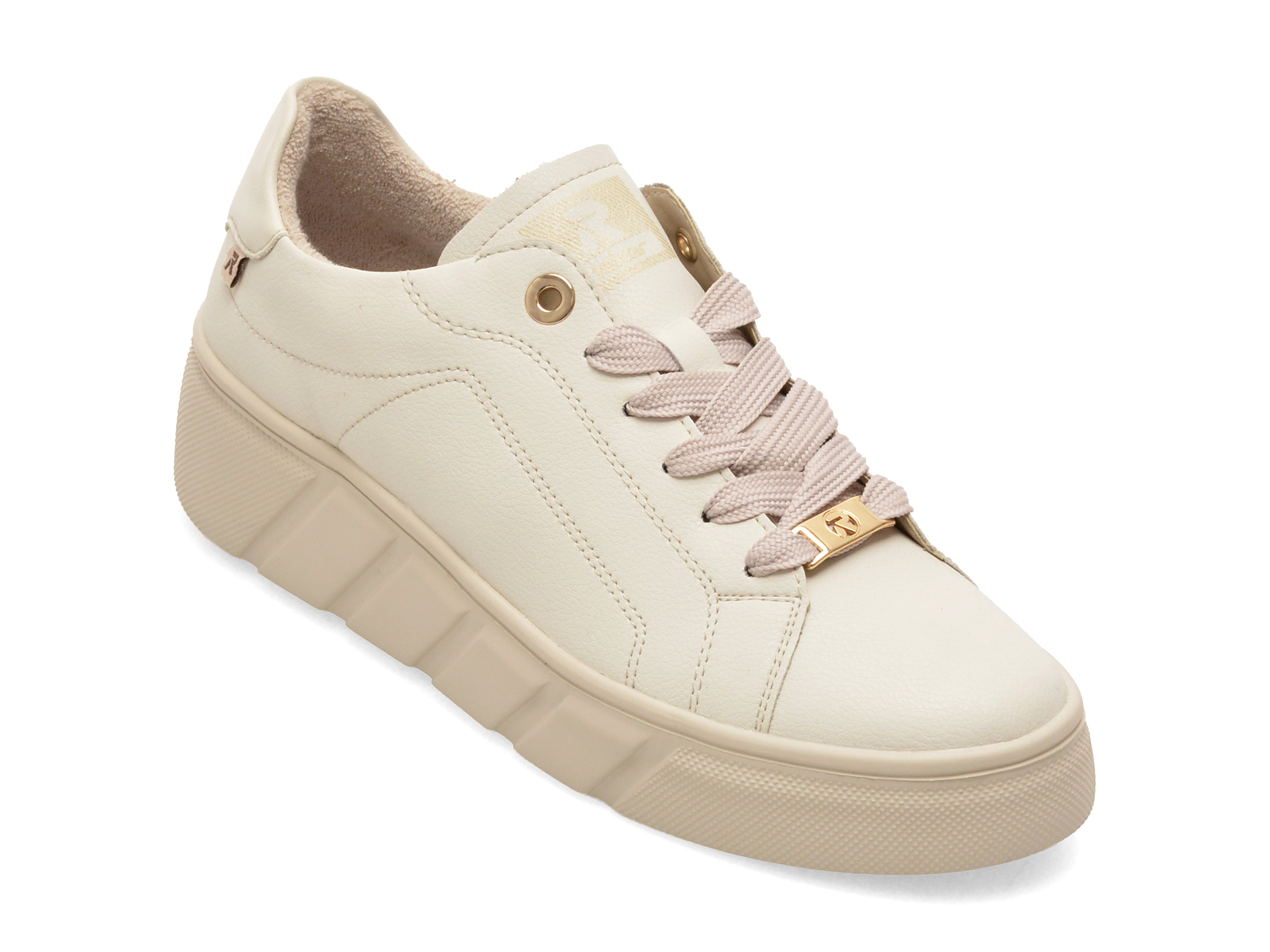 Pantofi sport albi, W2601, din piele naturală – Rieker Pantofi sport albi, W2601, din piele naturală – Rieker