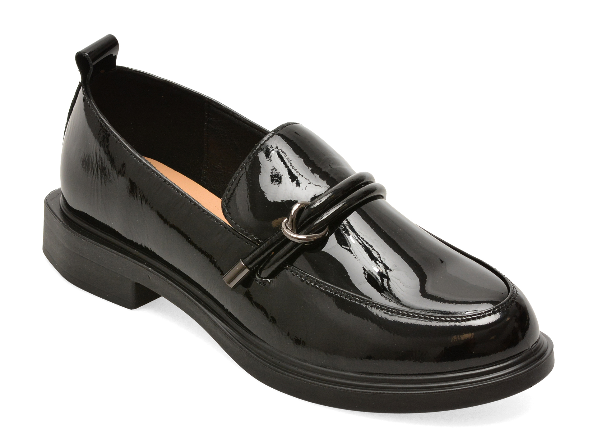Mocasini negri din piele naturală lăcuită – Epica Mocasini negri din piele naturală lăcuită – Epica