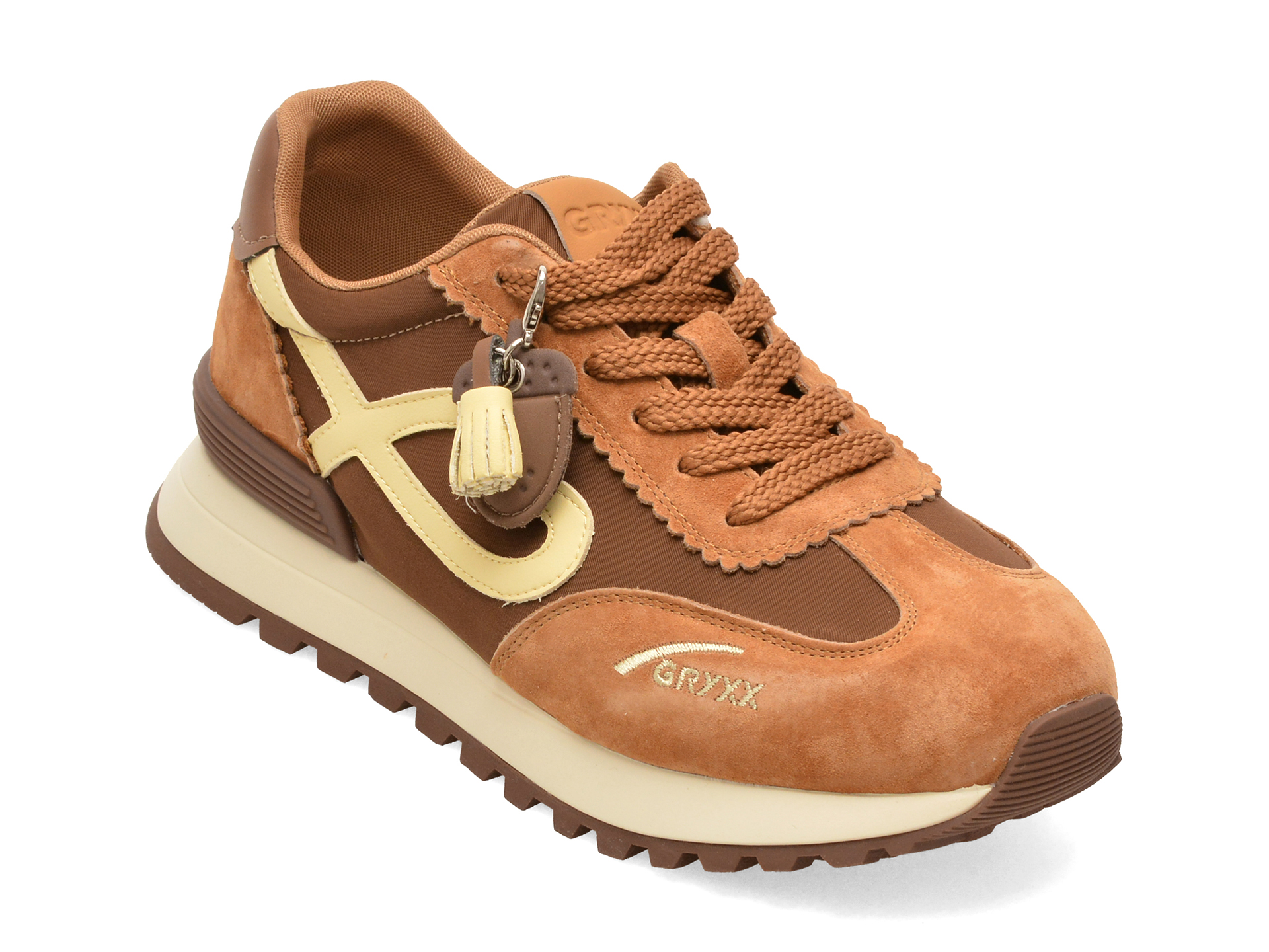 Pantofi sport maro, 260038, din material textil și piele naturală – Gryxx Pantofi sport maro, 260038, din material textil și piele naturală – Gryxx