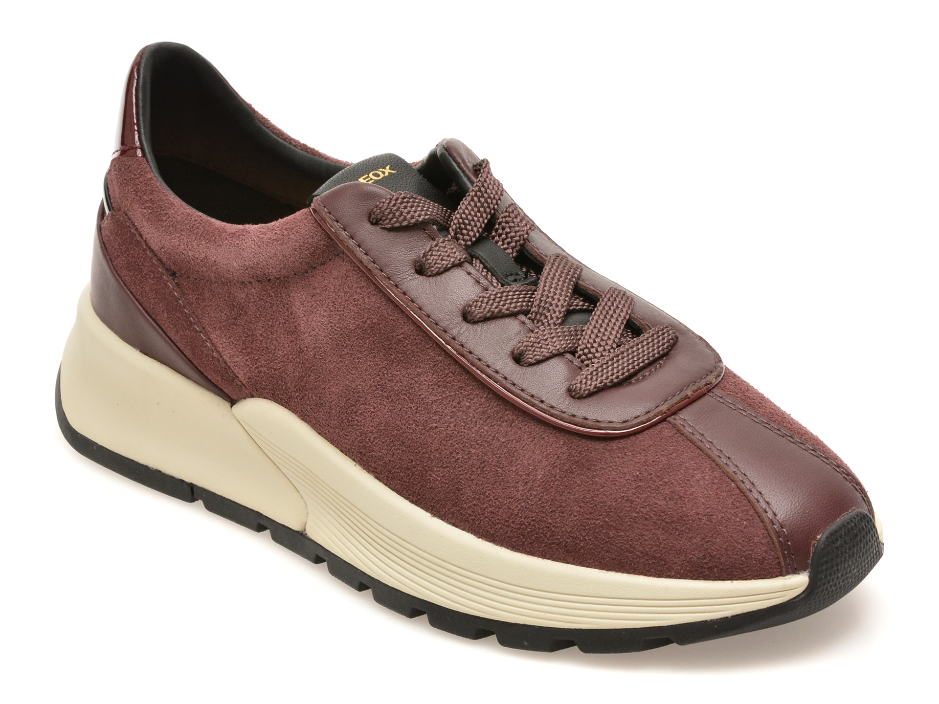 Pantofi sport visinii D655JA din piele întoarsă – Geox Pantofi sport visinii D655JA din piele întoarsă – Geox