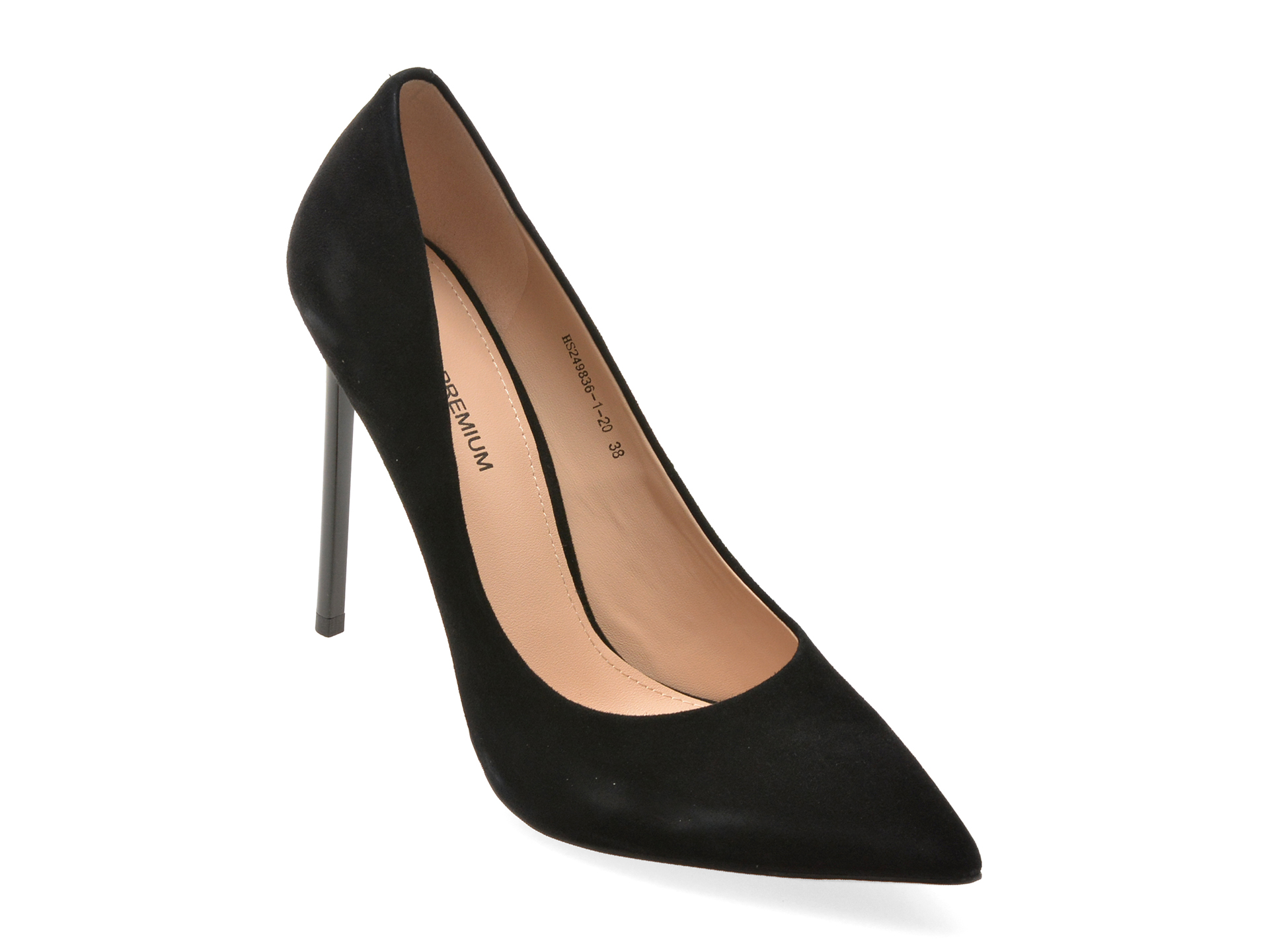 Pantofi eleganți negri, 249836, din piele întoarsă – EPICA PREMIUM Pantofi eleganți negri, 249836, din piele întoarsă – EPICA PREMIUM