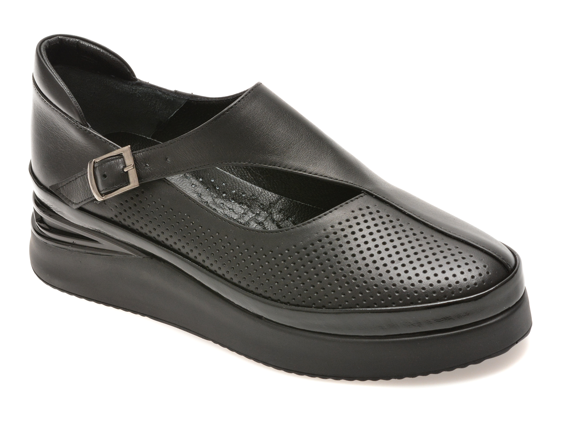Pantofi negri din piele naturală lacuită, model 1069344 – Image Pantofi negri din piele naturală lacuită, model 1069344 – Image