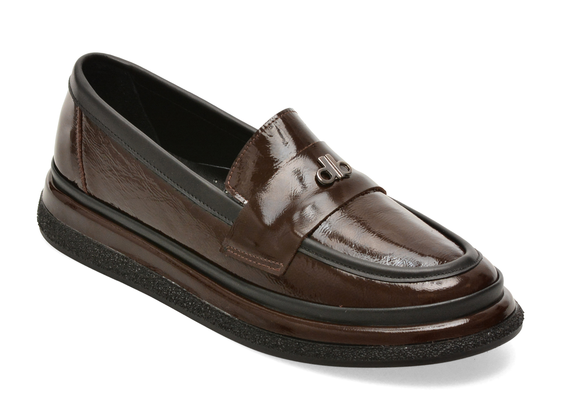 Mocasini maro din piele naturală lăcuită, model 55034 – Image Mocasini maro din piele naturală lăcuită, model 55034 – Image