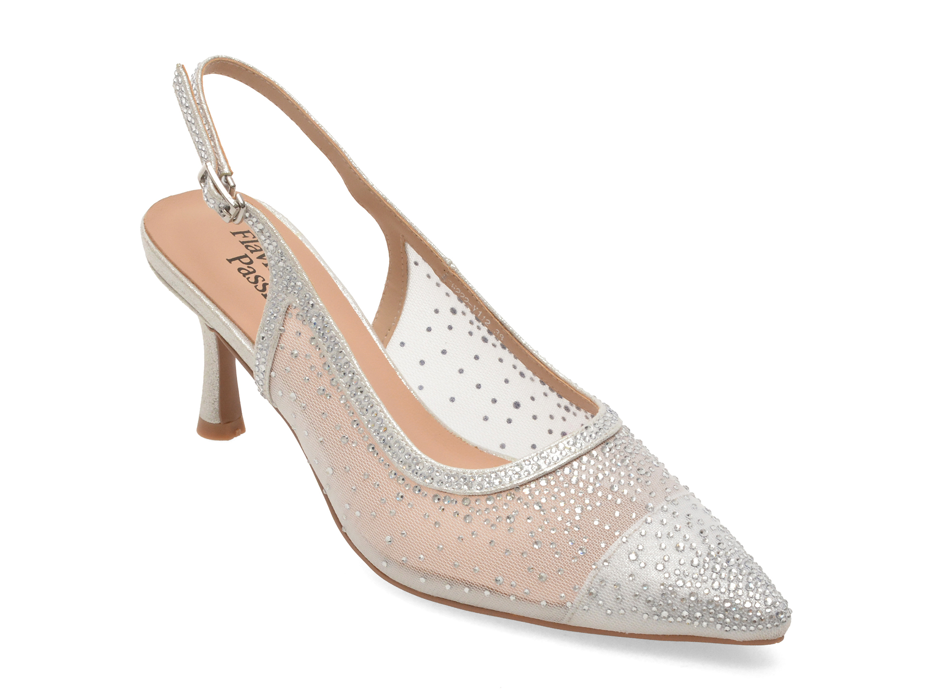 Pantofi eleganți argintii, ATH222, din material textil – Flavia Passini Pantofi eleganți argintii, ATH222, din material textil – Flavia Passini