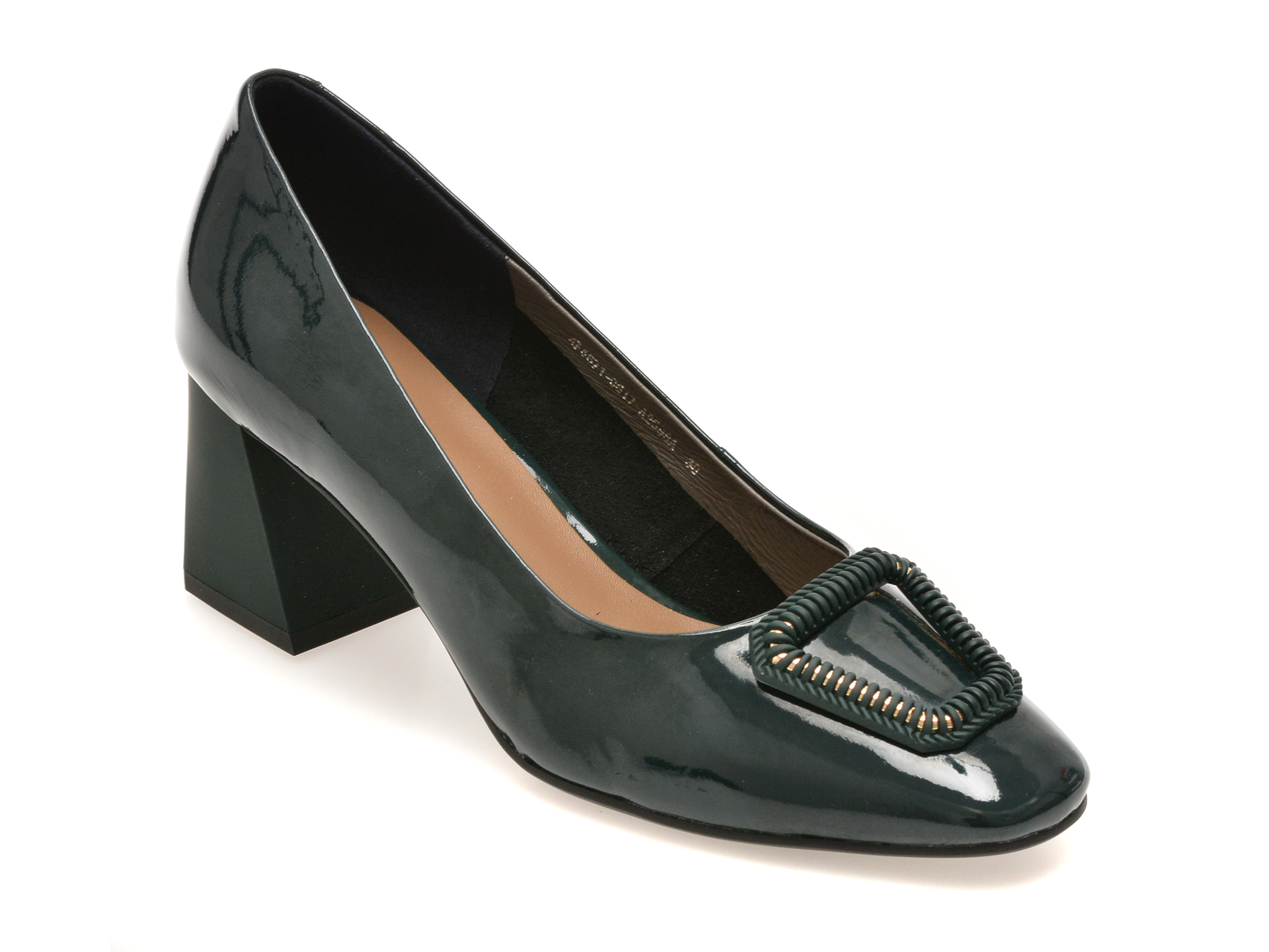 Pantofi eleganți verzi, 4F5671, din piele naturală lăcuită – Image Pantofi eleganți verzi, 4F5671, din piele naturală lăcuită – Image